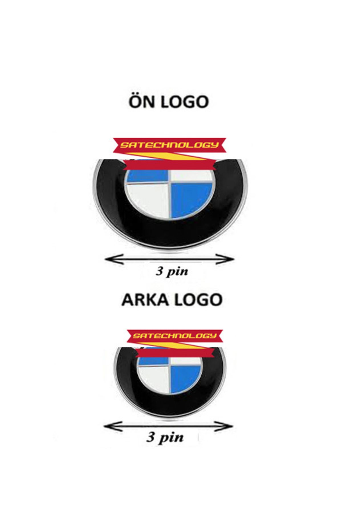 SATECHNOLOGY Bmw f20 kasa kaput ve bagaj logosu MAVİ BEYAZ 2li(F20-F21 kasalara için)