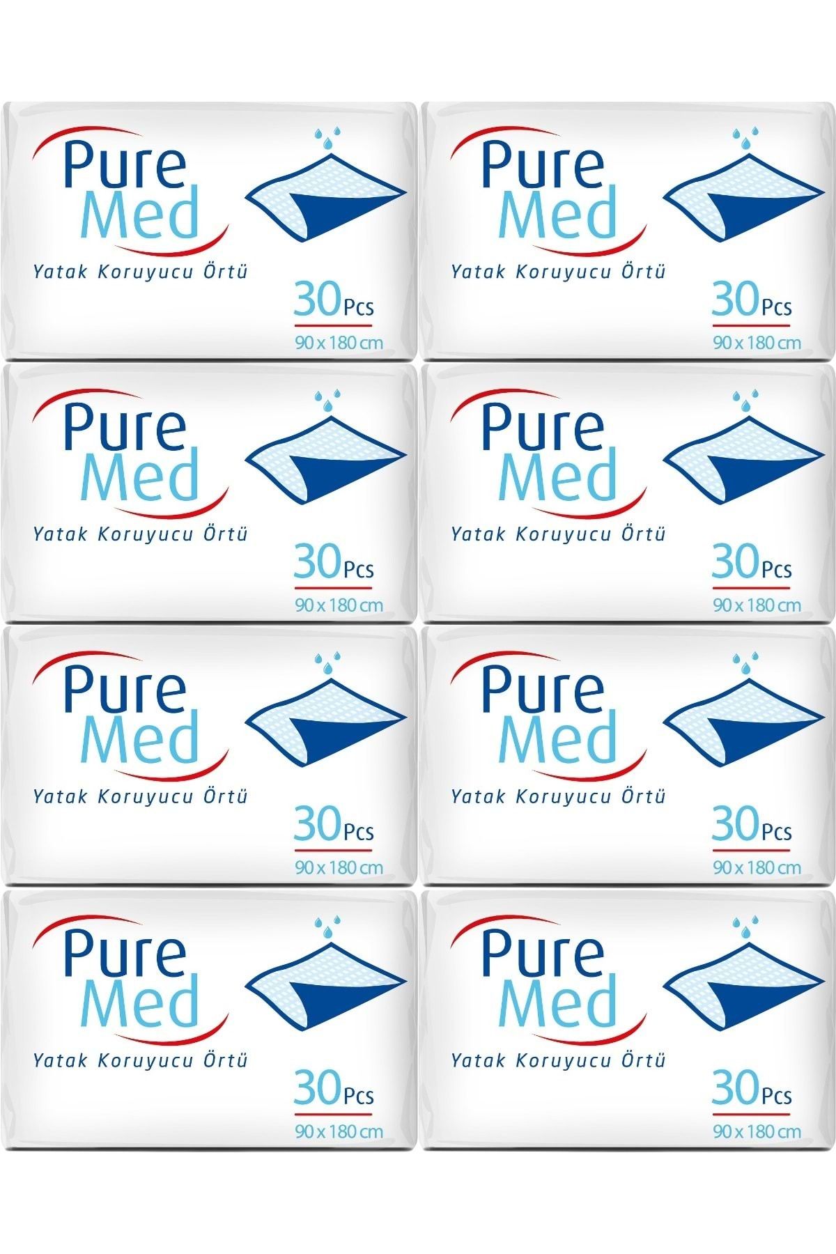 Puremed Hasta Yatak Koruyucu 90*180CM 240 Adet (8PK*30)