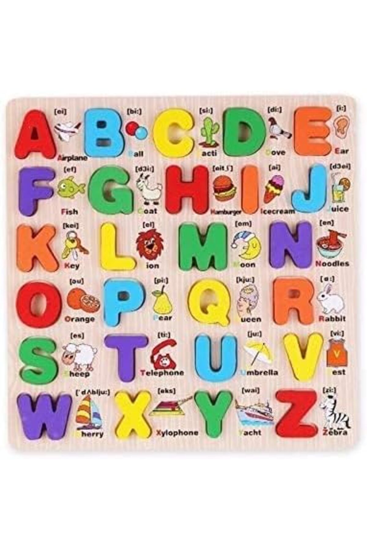 AWH-English Abc Alphabet Wooden Board Jigsaw Puzzle Letters Game Educational Toy 2