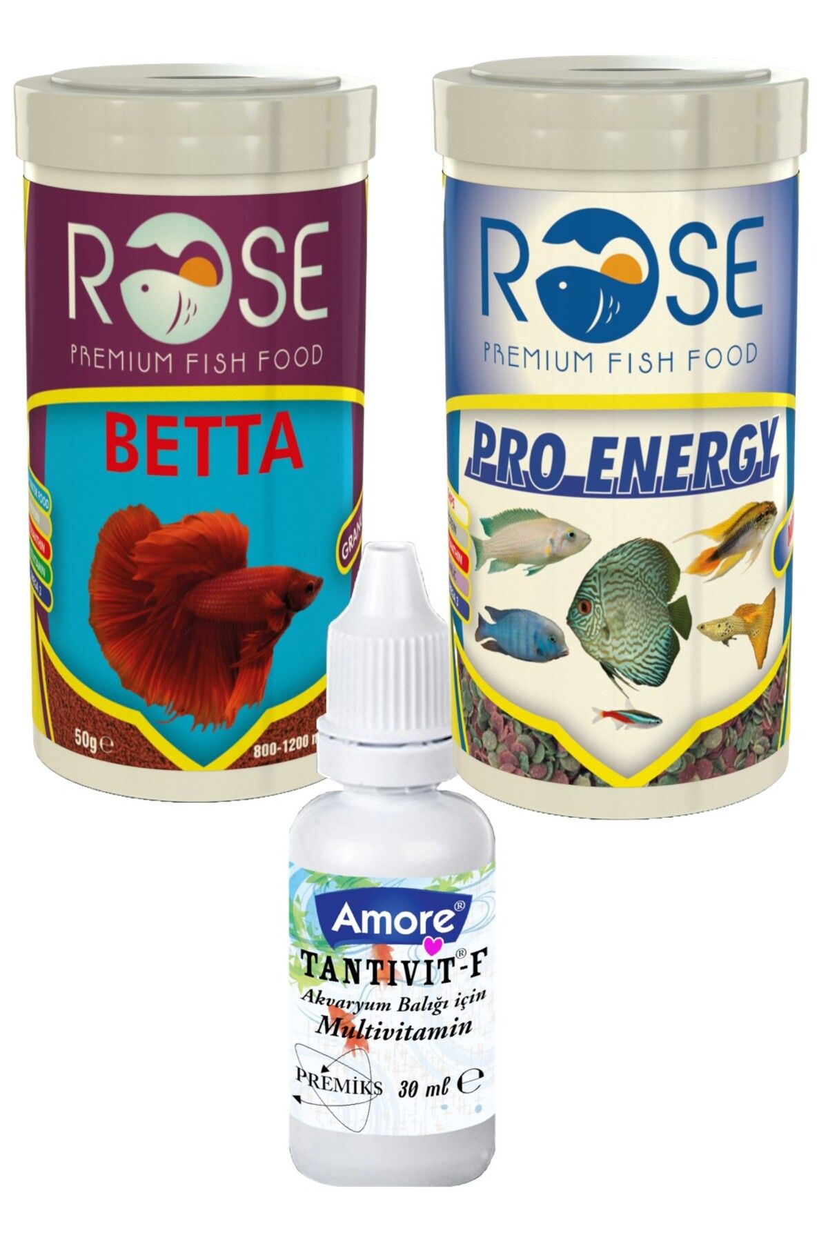 Rose Betta Granulat 100ml, Pro Energy Chips 100ml Kutu Balık Yemi, Multivitamin