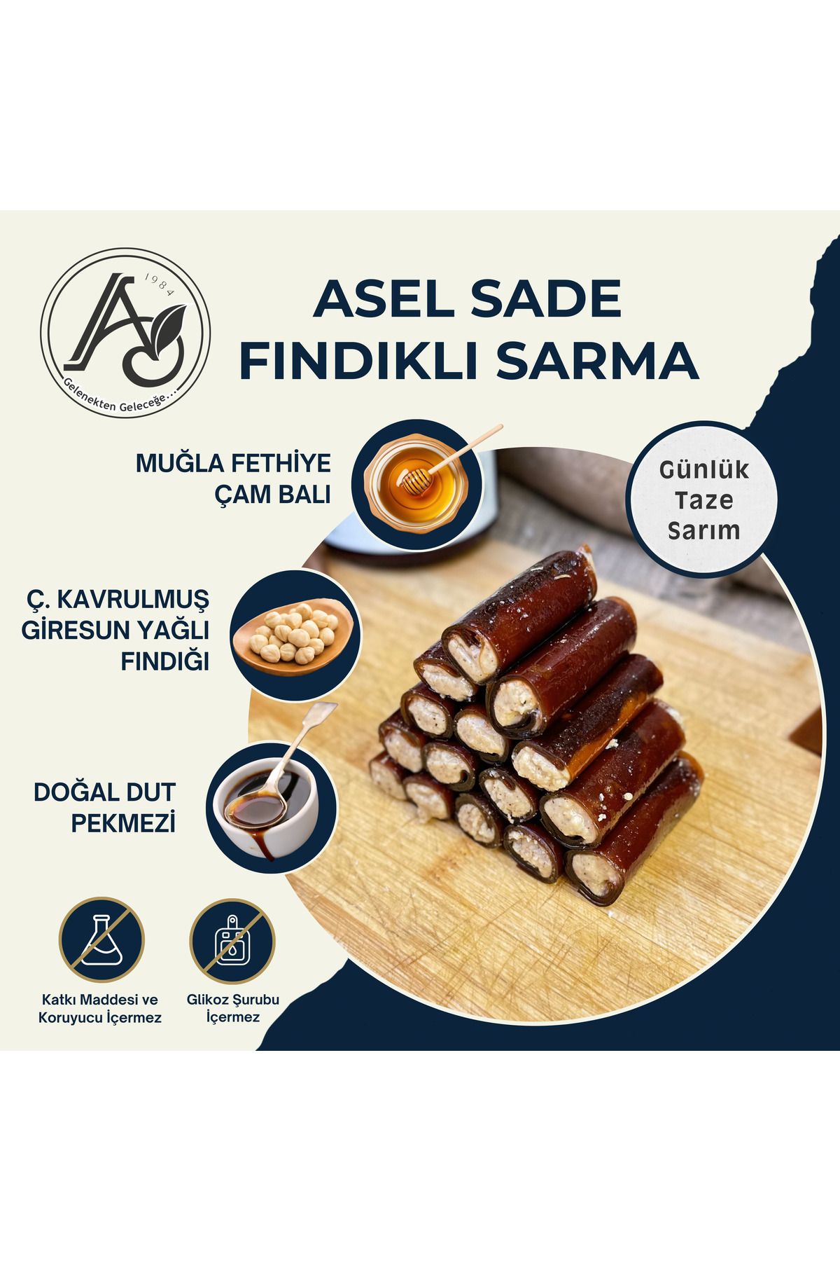 ASEL PESTİL Asel Pestil Sade Fındıklı Sarma 1 Kg