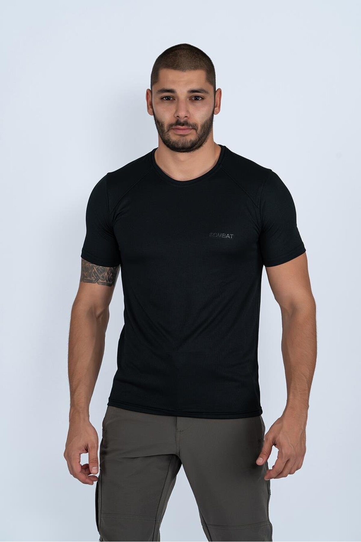 Outdoor T-Shirt Daily Zero Neck Athlete Men's T-Shirt T-Shirf - 807 Ygm