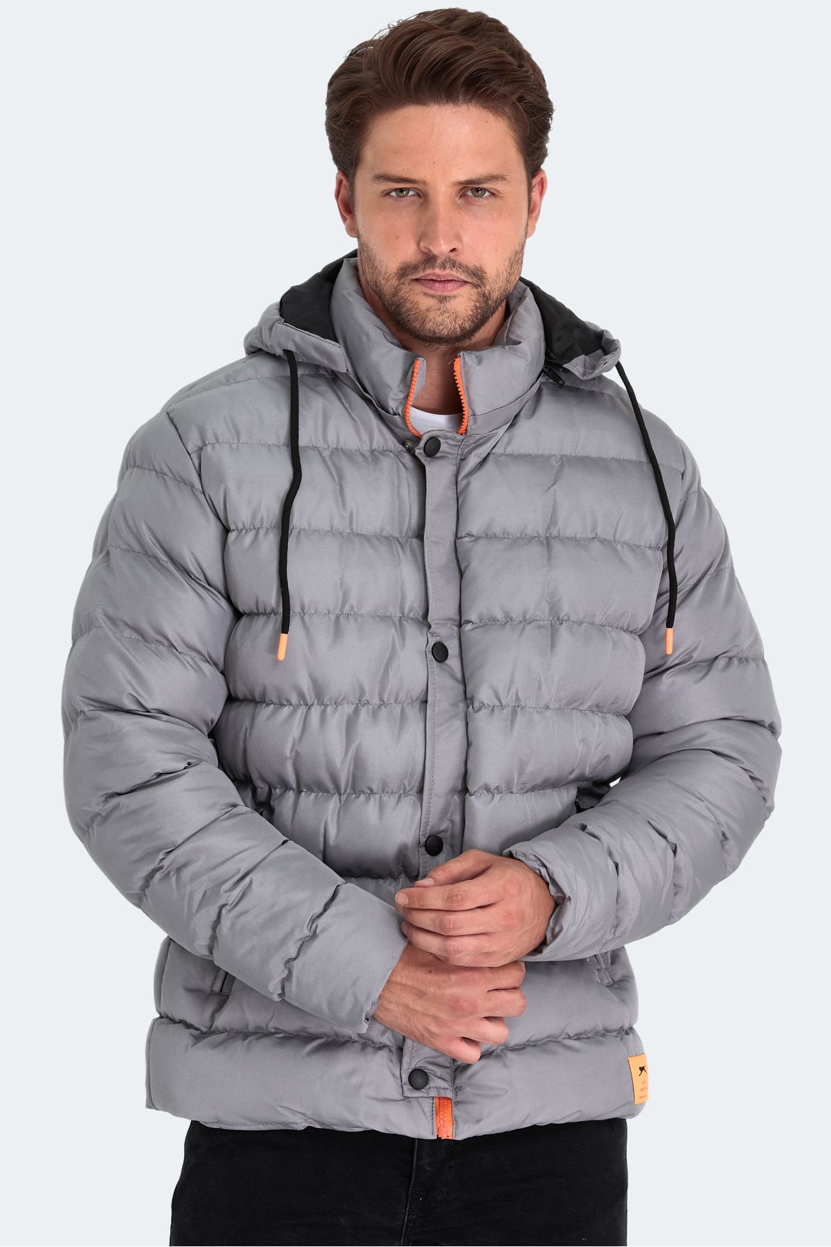 کاپشن ورزشی خاکستری مردانه مانتو طوسی سالین اورجینال Slazenger