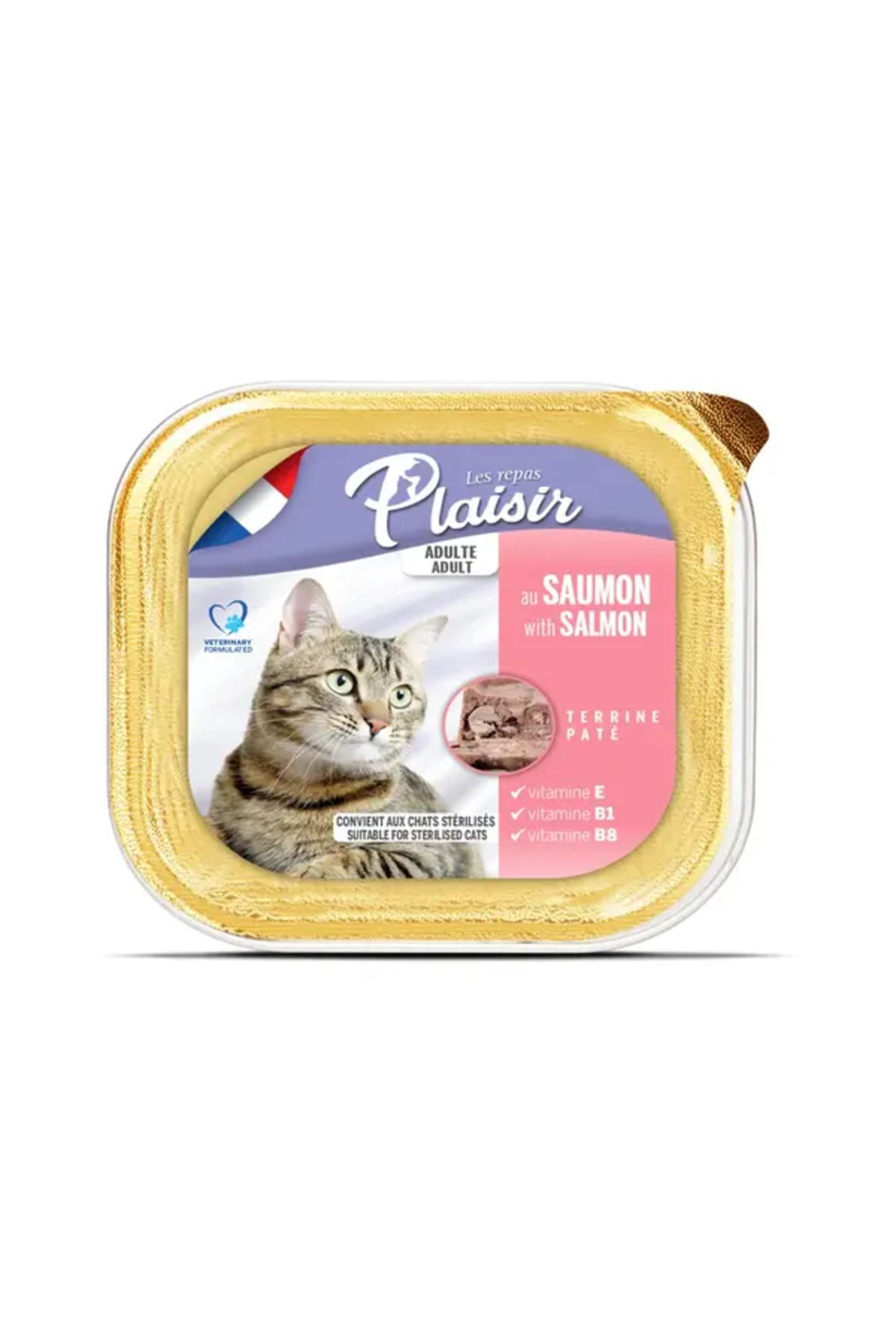 Plaisir Pate Salmon Kısırlaştırılmış Kedi Yaş Maması 100 gr X 20 Adet