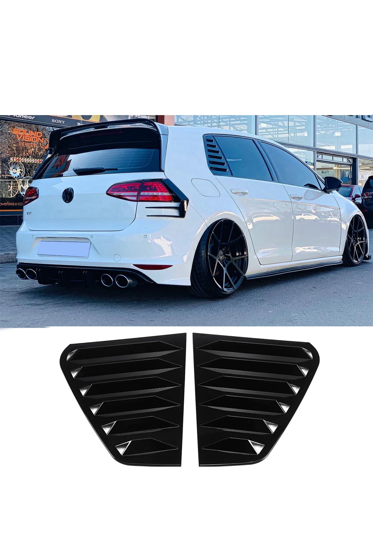 MKG Otomotiv Vw Golf 7 / 7.5 Kebelek Cam Vizörü 2012-2020 Parlak Siyah Plastik İthal