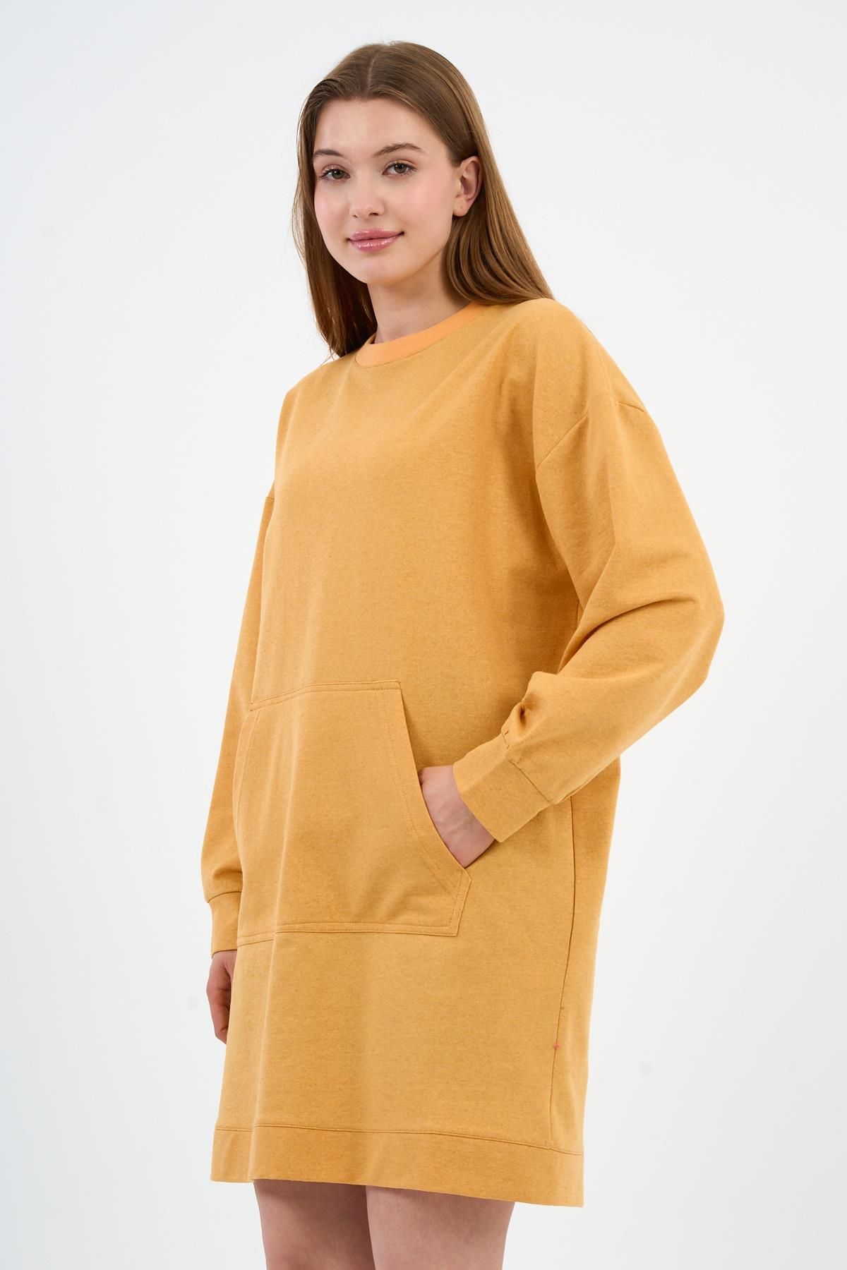 ALEXANDERGARDI Kadın Kanguru Cepli Oversize Tunik (B24-00225)