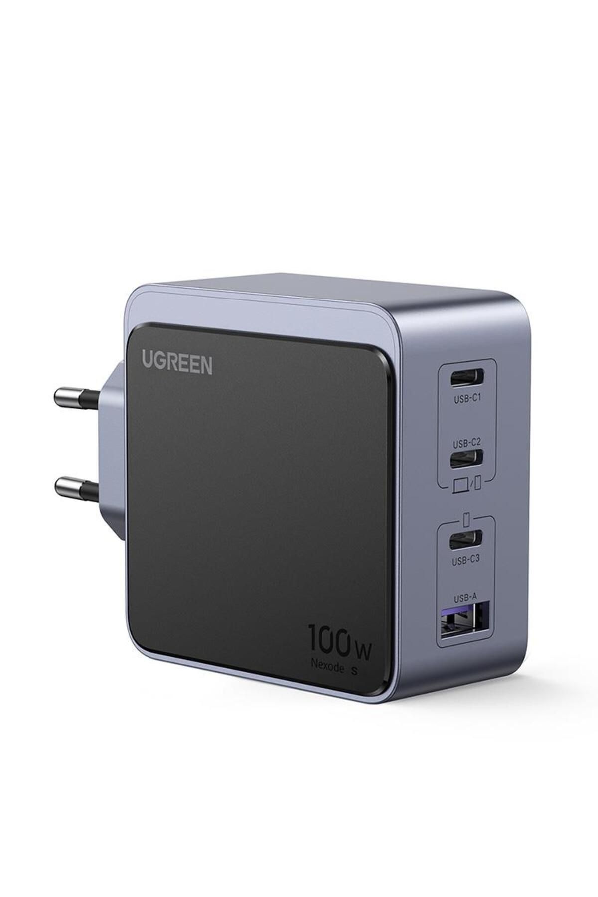 Ugreen Nexode Aır 100w Gan Hızlı Şarj Cihazı Type-c Qc Pd 3xusb-c 1xusb-a Gri