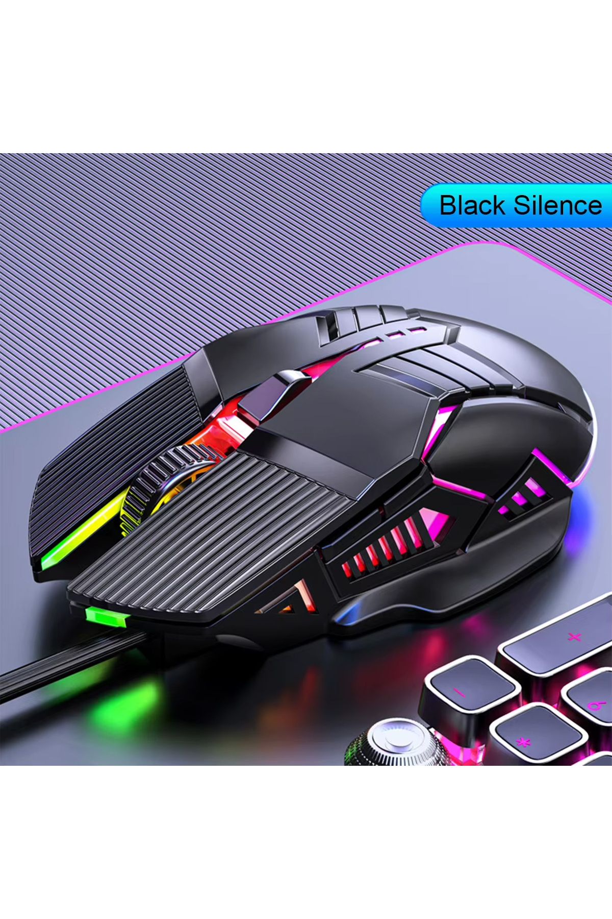 Microcase 3200 DPI Ergonomik Sessiz Kablolu RGB Işıklı Gaming Oyuncu Mouse