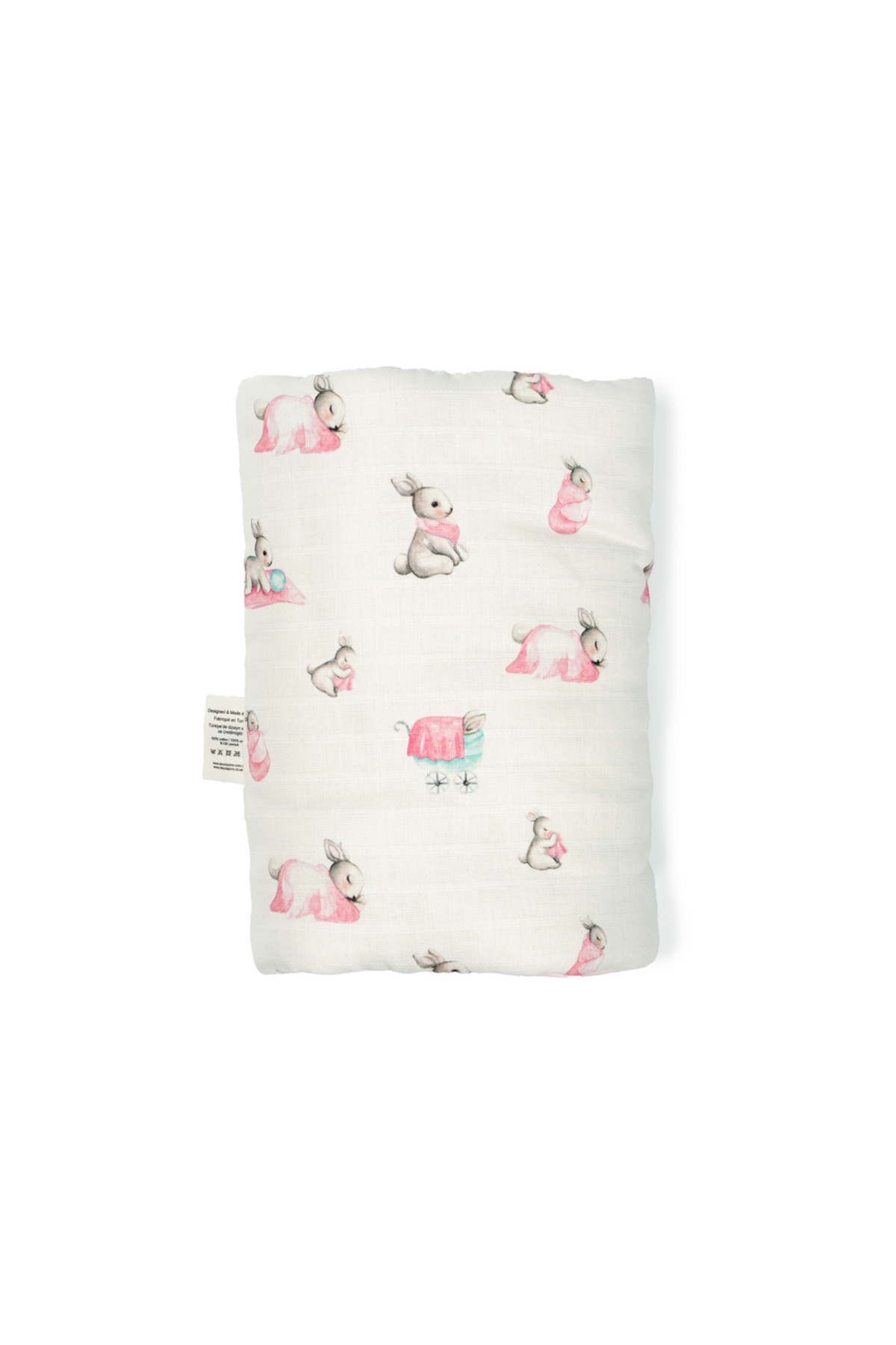 Deux Lapins % 100 Pamuk Pratik Silindir Emzirme Kol Destek Yastığı - Bébé Lapin Rose fotoğrafı 2 (önizleme)