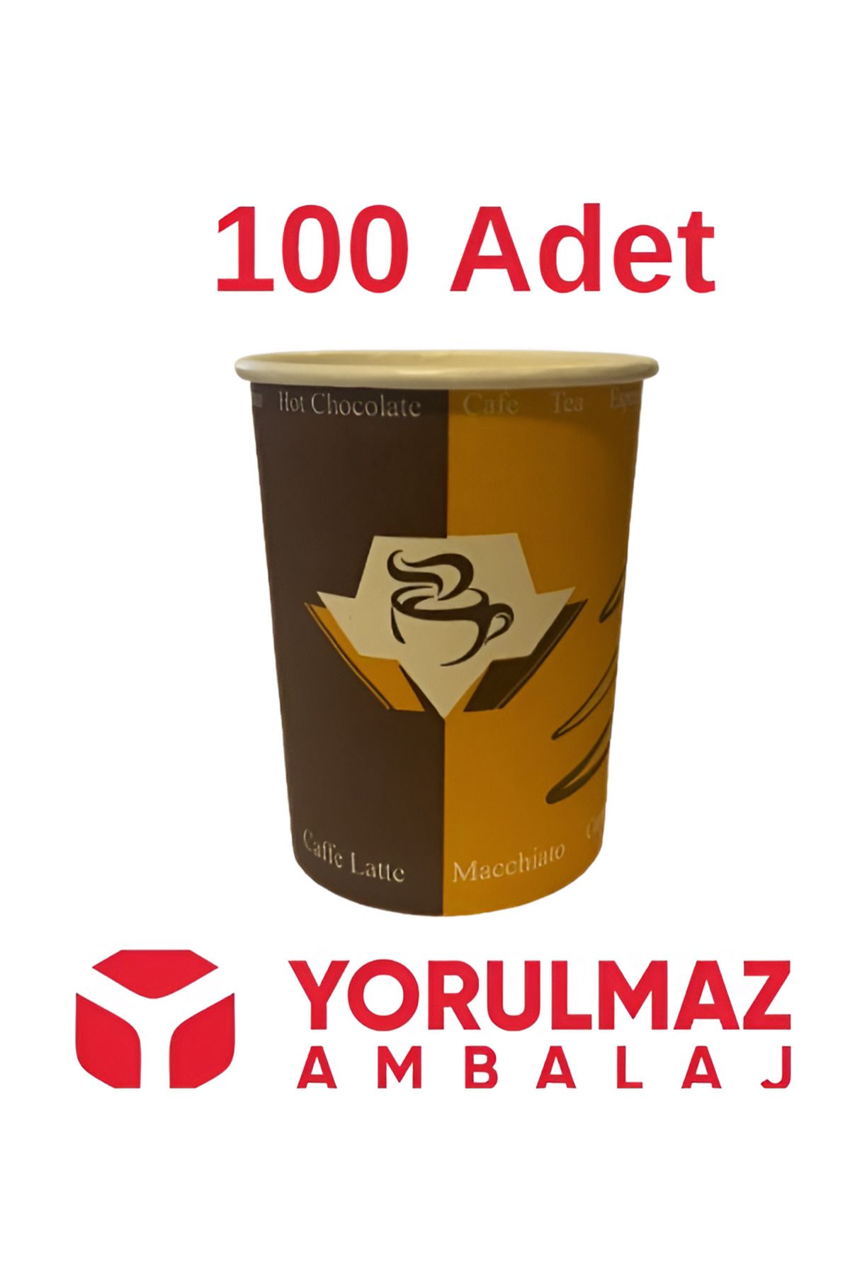 YorulmazAmbalaj 8 Oz 200 Cc Sıcak İçecek İçin Dayanıklı Kullan At Karton Bardak 100 Adet