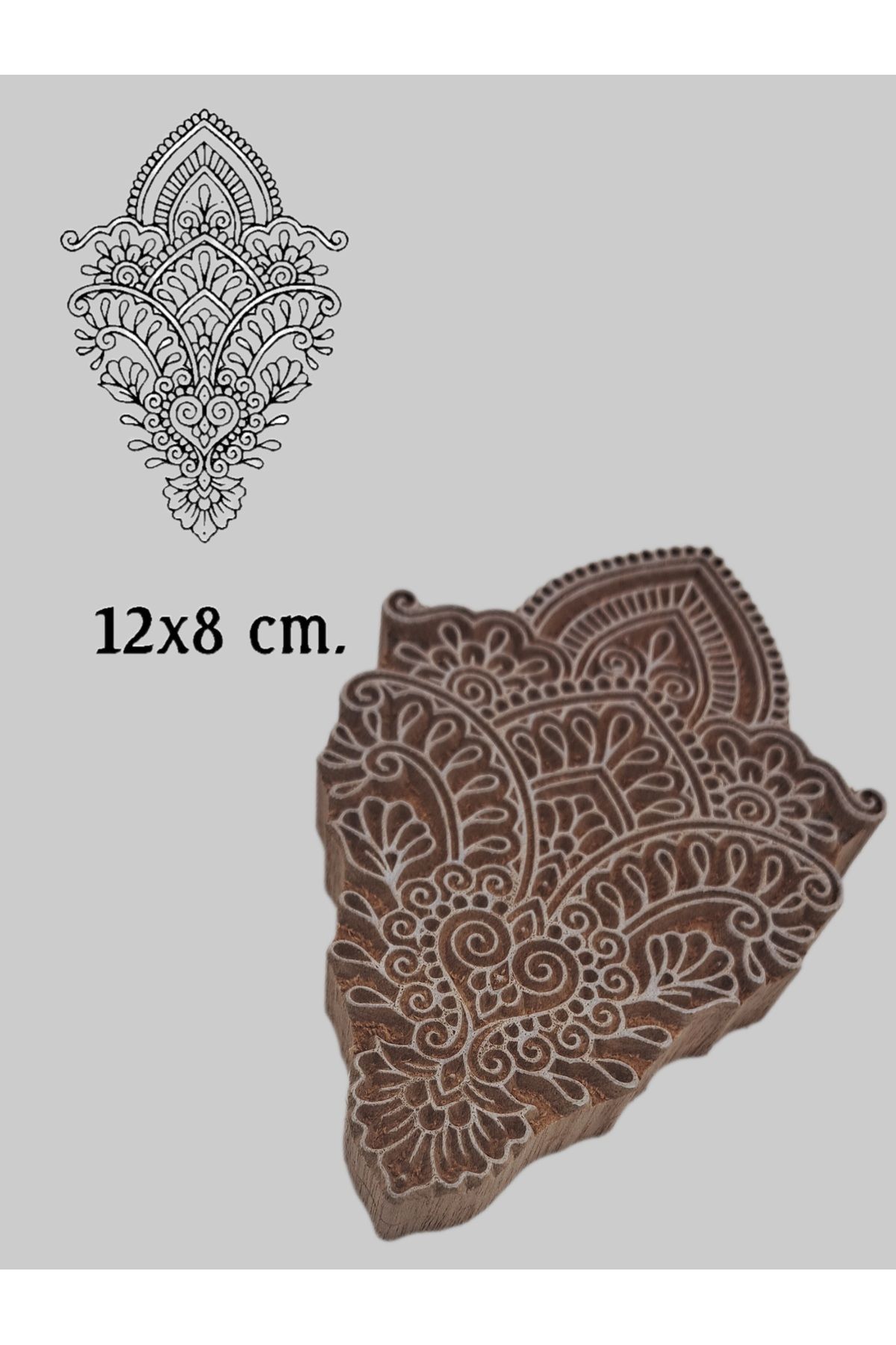 baskıkalıbı Ahşap baskı kalıbı mandala 12x8 cm. d19