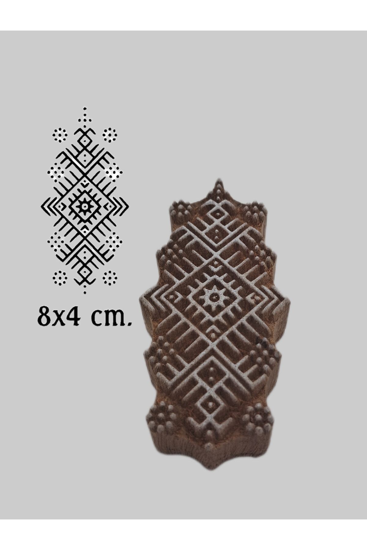 baskıkalıbı Ahşap baskı kalıbı etnik model 8x4 cm. d117