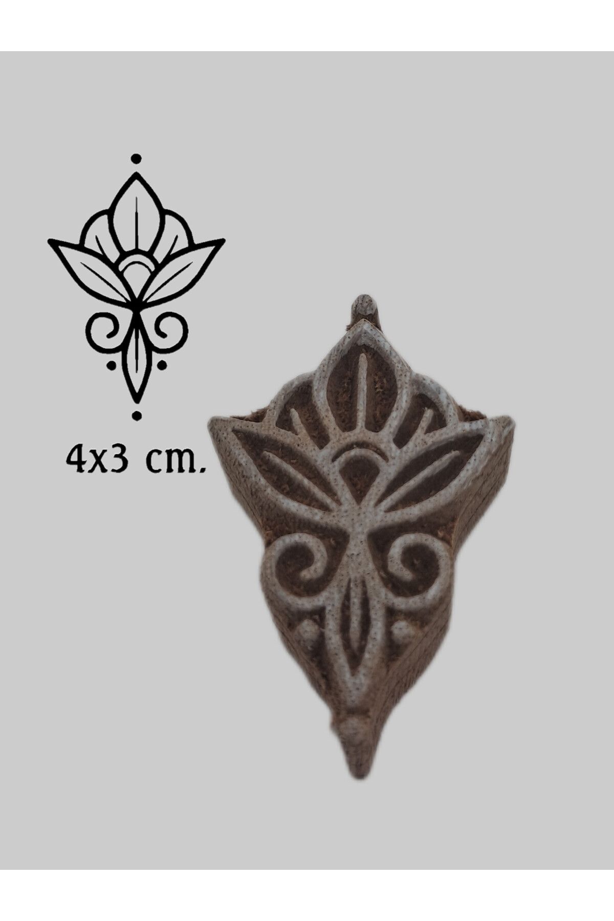 baskıkalıbı Ahşap baskı kalıbı mini lotus 4x3 cm. d143