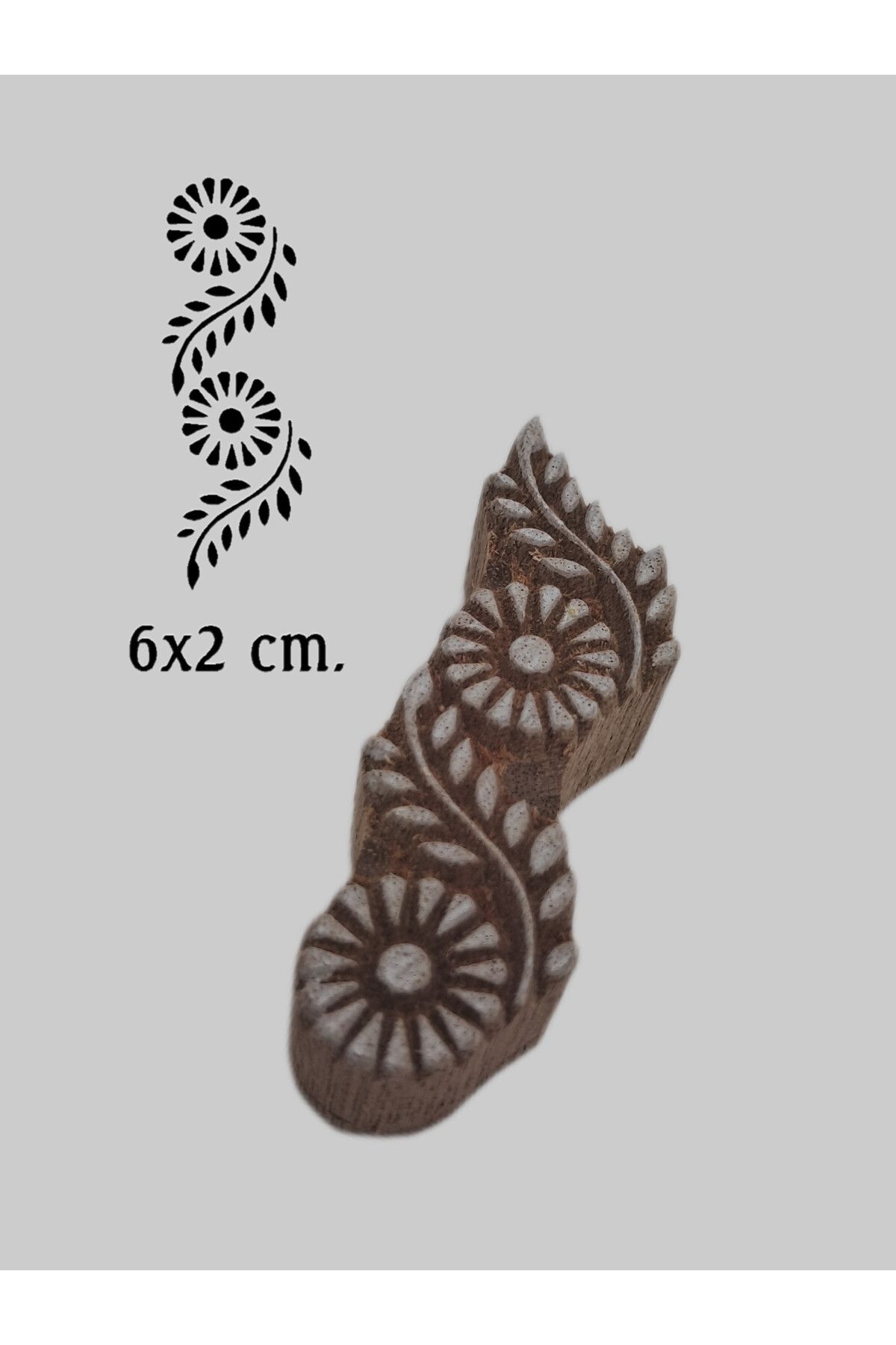 baskıkalıbı Ahşap baskı kalıbı geleneksel motif 6x2 cm. d51