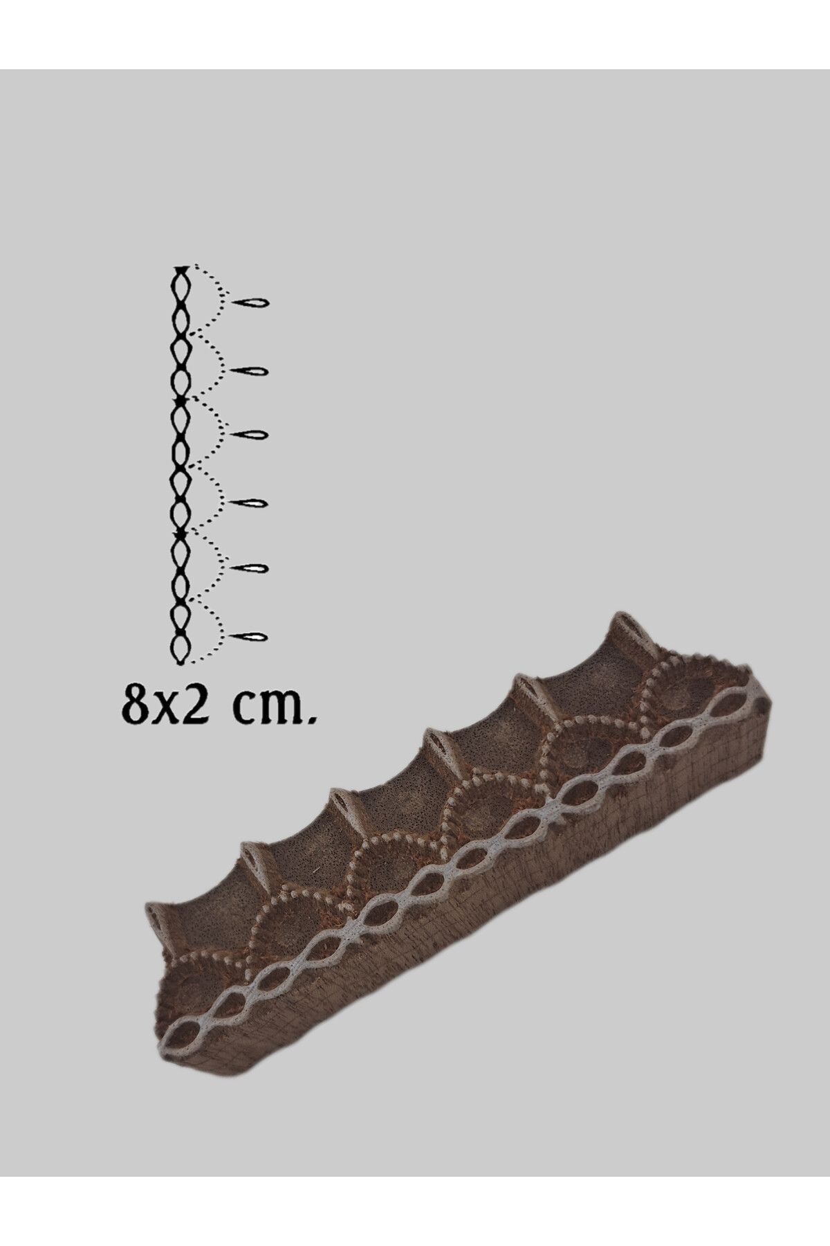 baskıkalıbı Ahşap baskı kalıbı su yolu modeli 8x2 cm. d104