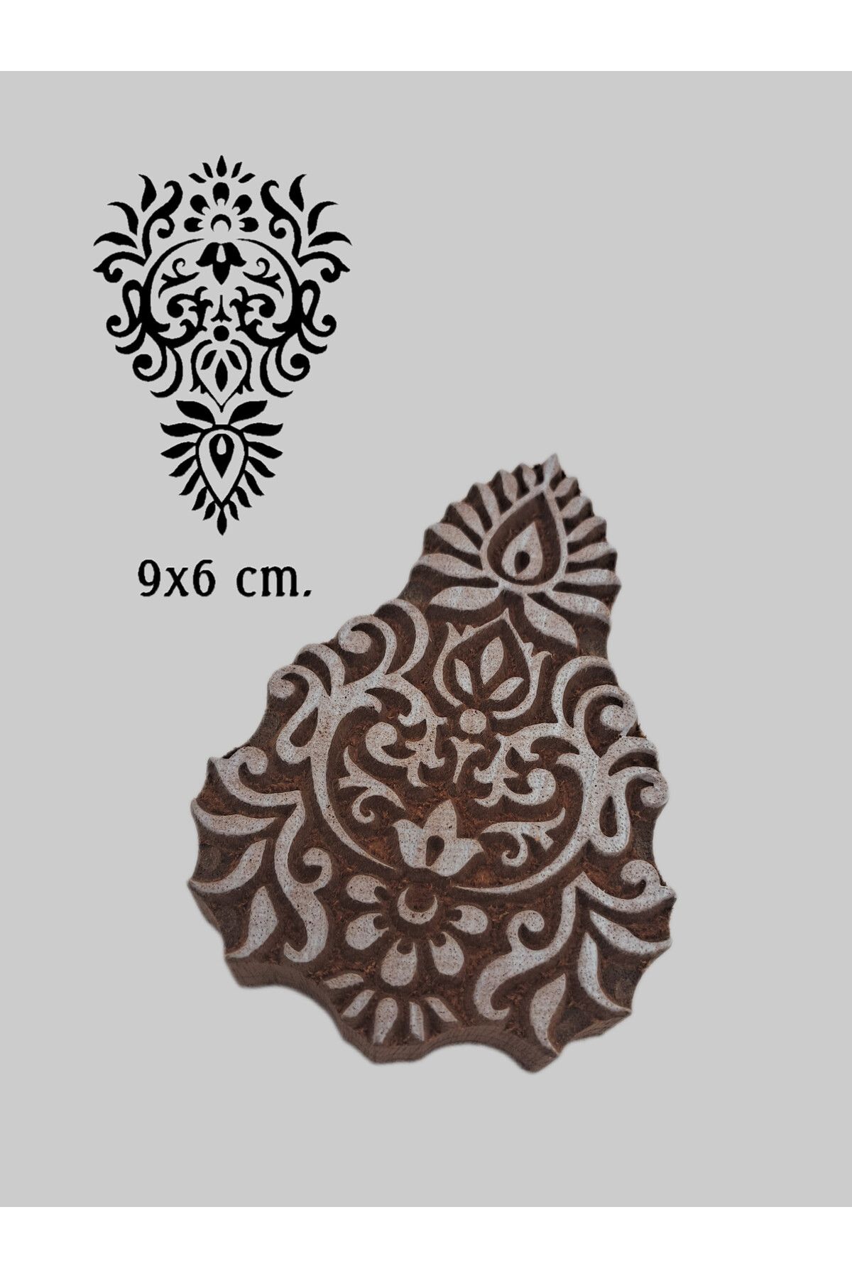 baskıkalıbı Ahşap baskı kalıbı mandala 9x6 cm. d25