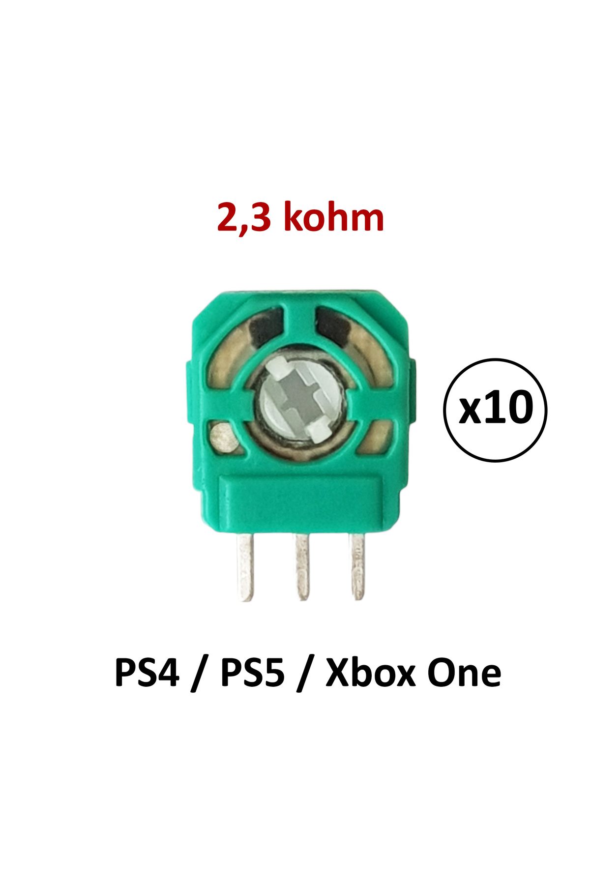 POPKONSOL 10 Adet PS4 PS5 Xbox One 2.3k Mikro Direnç Potans Switch Yeşil