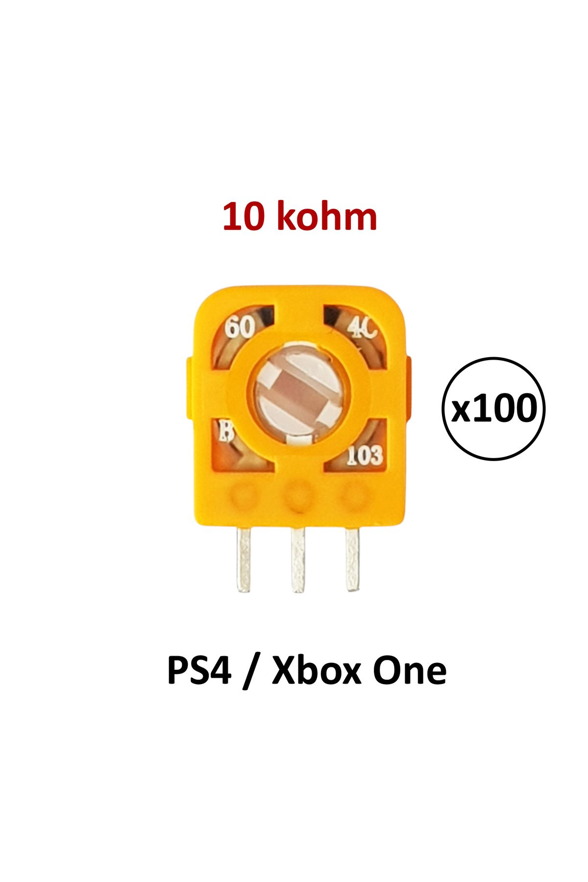 POPKONSOL 100 Adet 10k PS4 Xbox One Analog Mikro Direnç Potans Turuncu