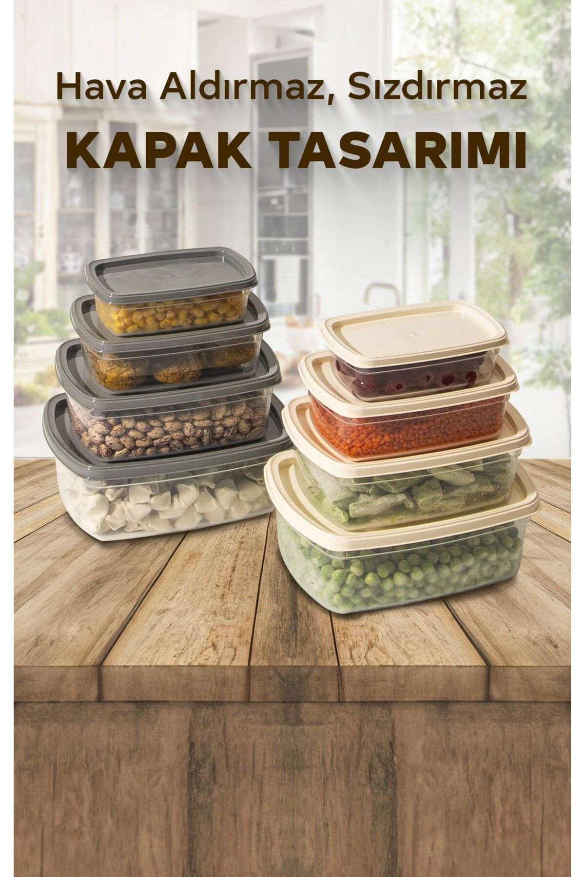Nesto Home-Easy Box Set of 8 - Multi-Purpose Storage Container, 2X1220 2X750 2X430 2X225 ml 3
