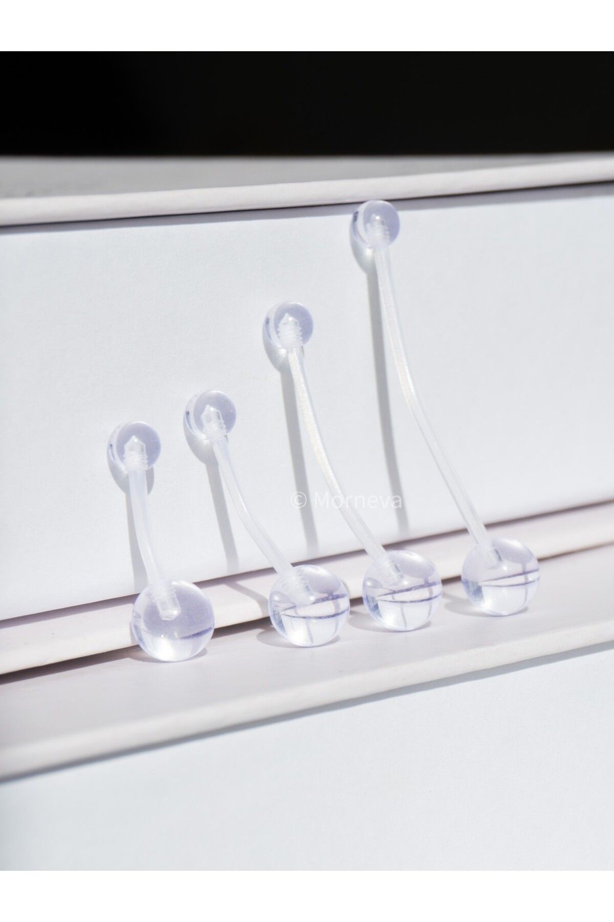 MORNEVA-Flexible and Invisible Transparent Bioplast Maternity Piercing - Set of 4 5