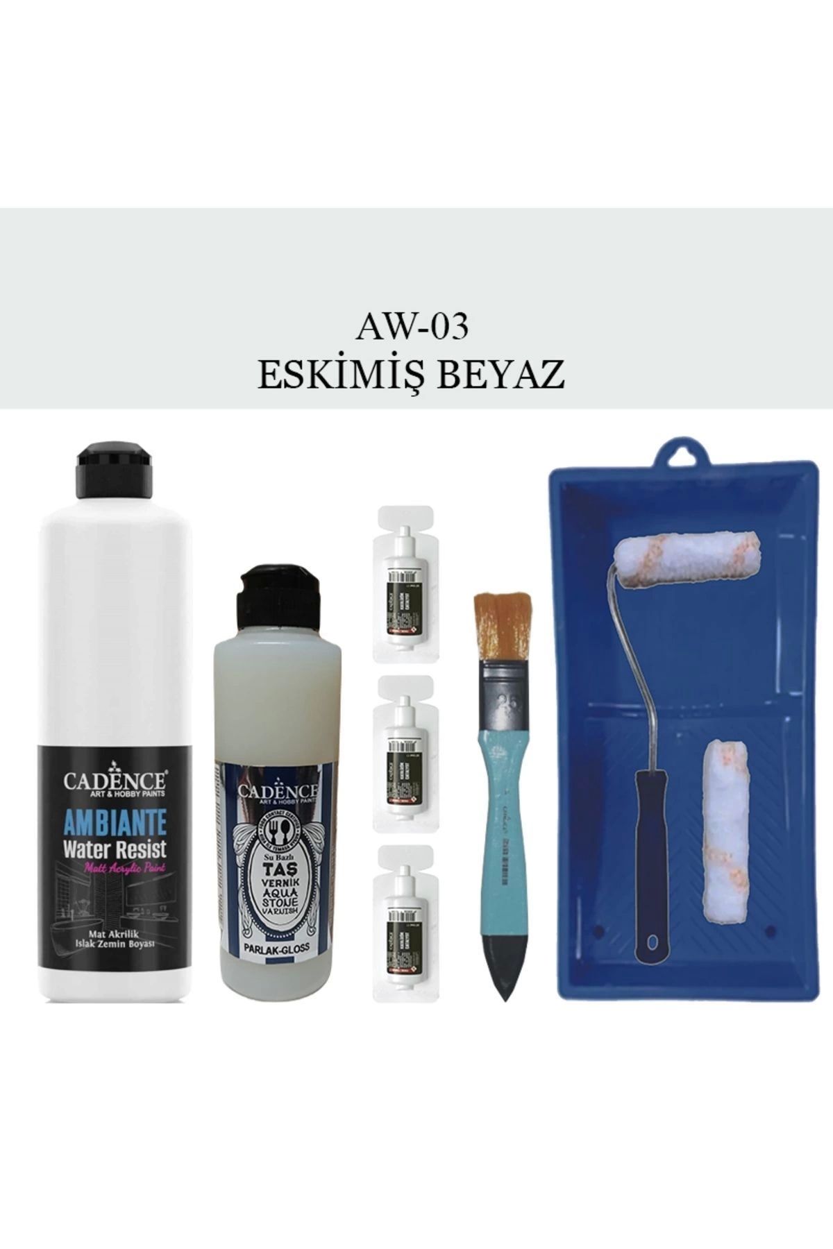 Cadence Boya Fayans Tezgah B-ambiente Islak Zemin Aw-03 Esk.beyaz 500ml Katalizör 30gr Taş Vernik 25