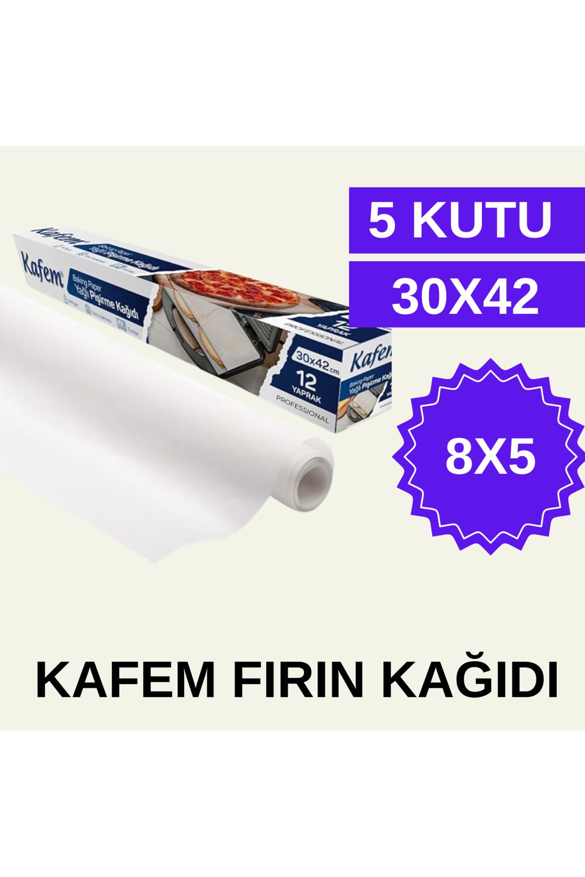 KAFEM Yağlı Kağıt - Fırın Kağıdı - Pişirme Kağıdı 12 Adet