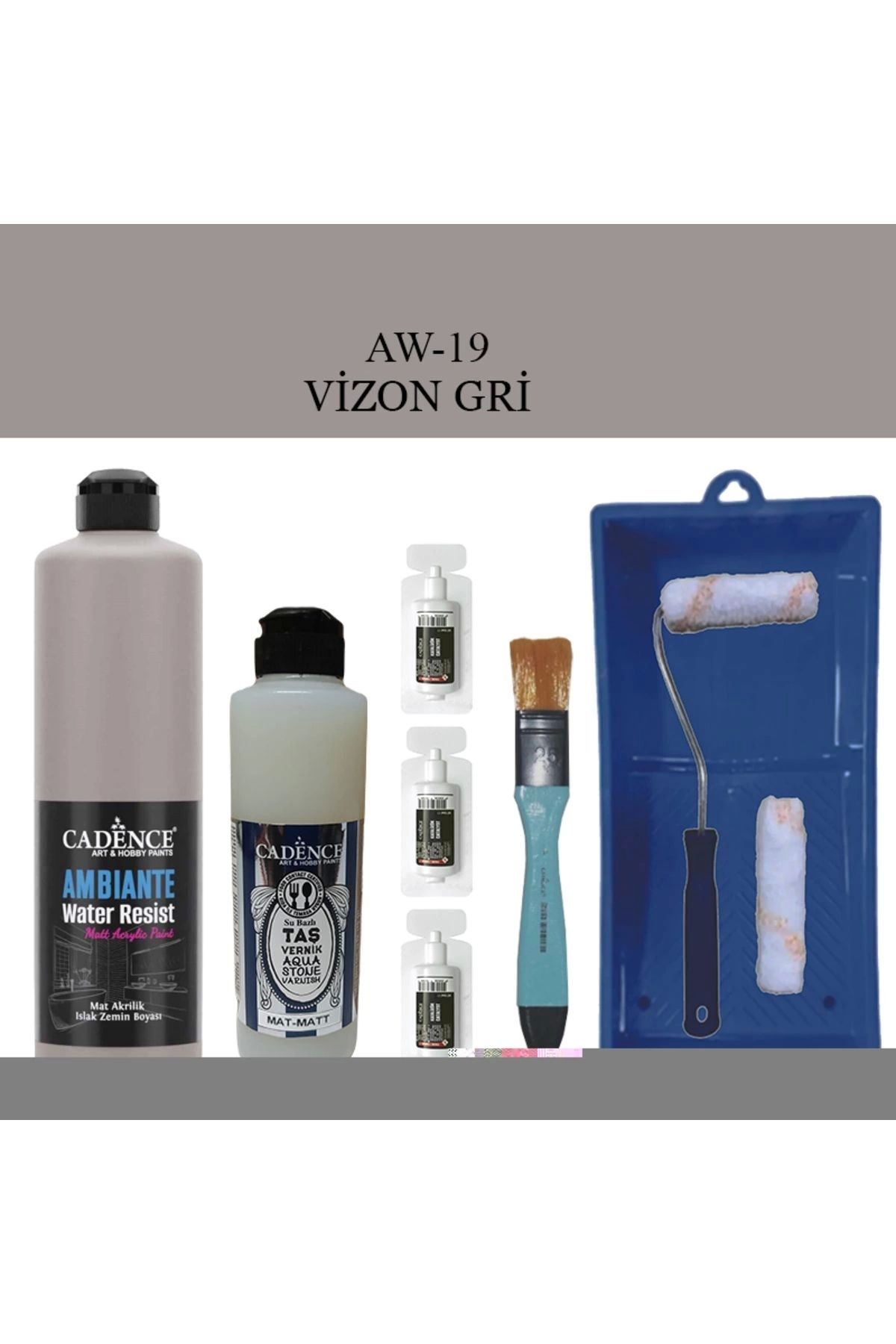 Cadence Boya Fayans Tezgah B-ambiente Islak Zemin Aw-19 Vizongri 500ml Katalizör 30gr Mat Taş Vernik