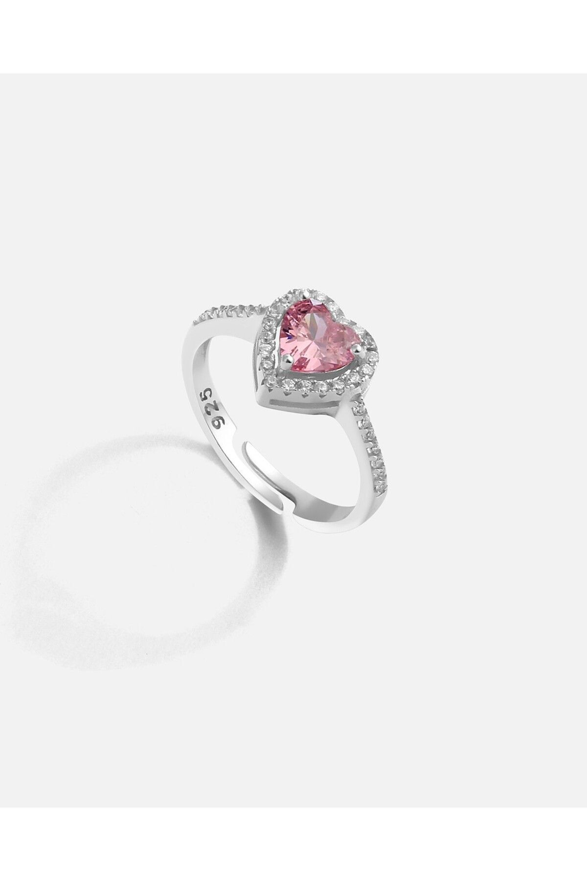 MEKS PRIVE Pembe Quartz Renkli Taşlı Amor Gümüş Yüzük