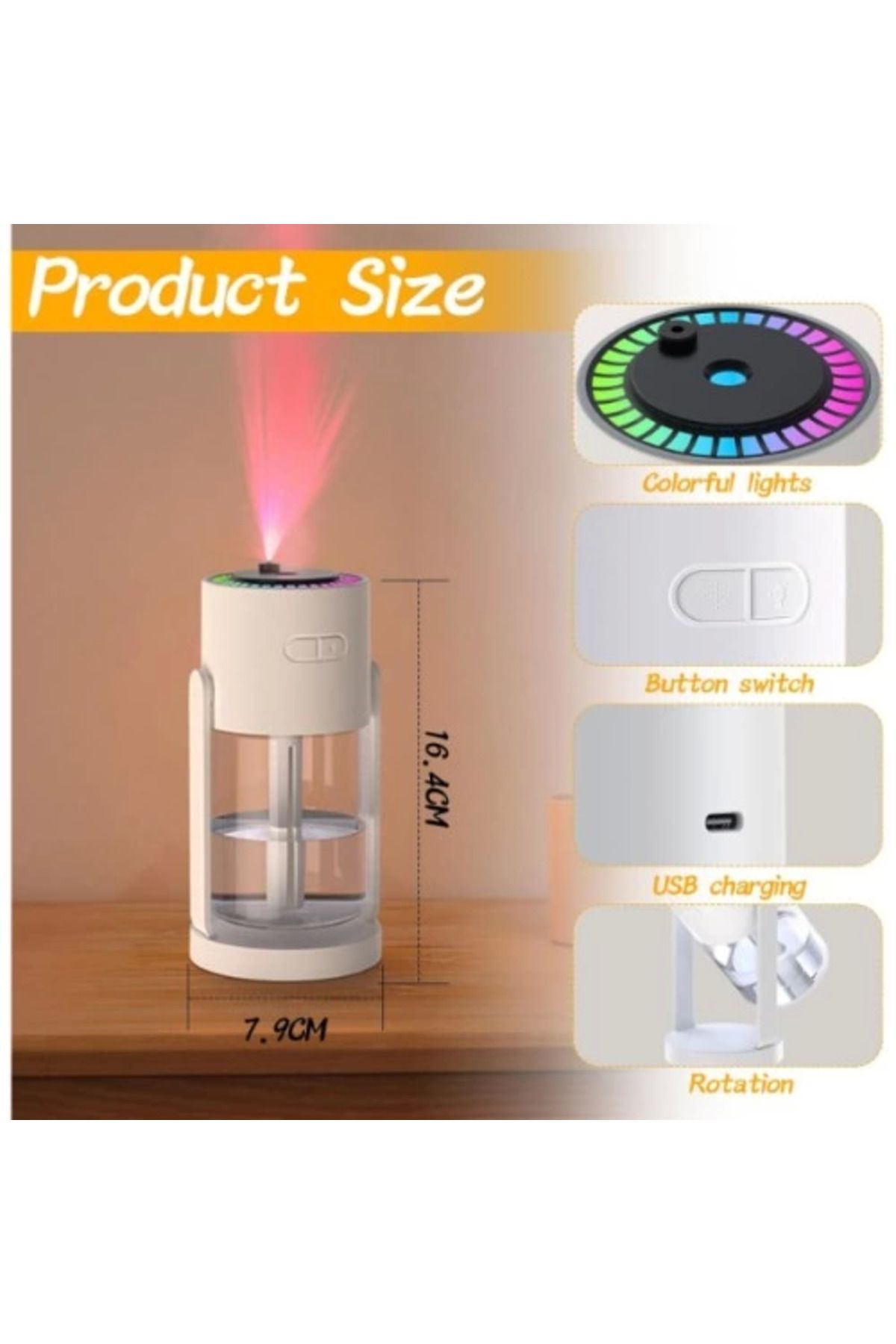 Butik LED Işıklı Hava Nemlendirici Cihaz