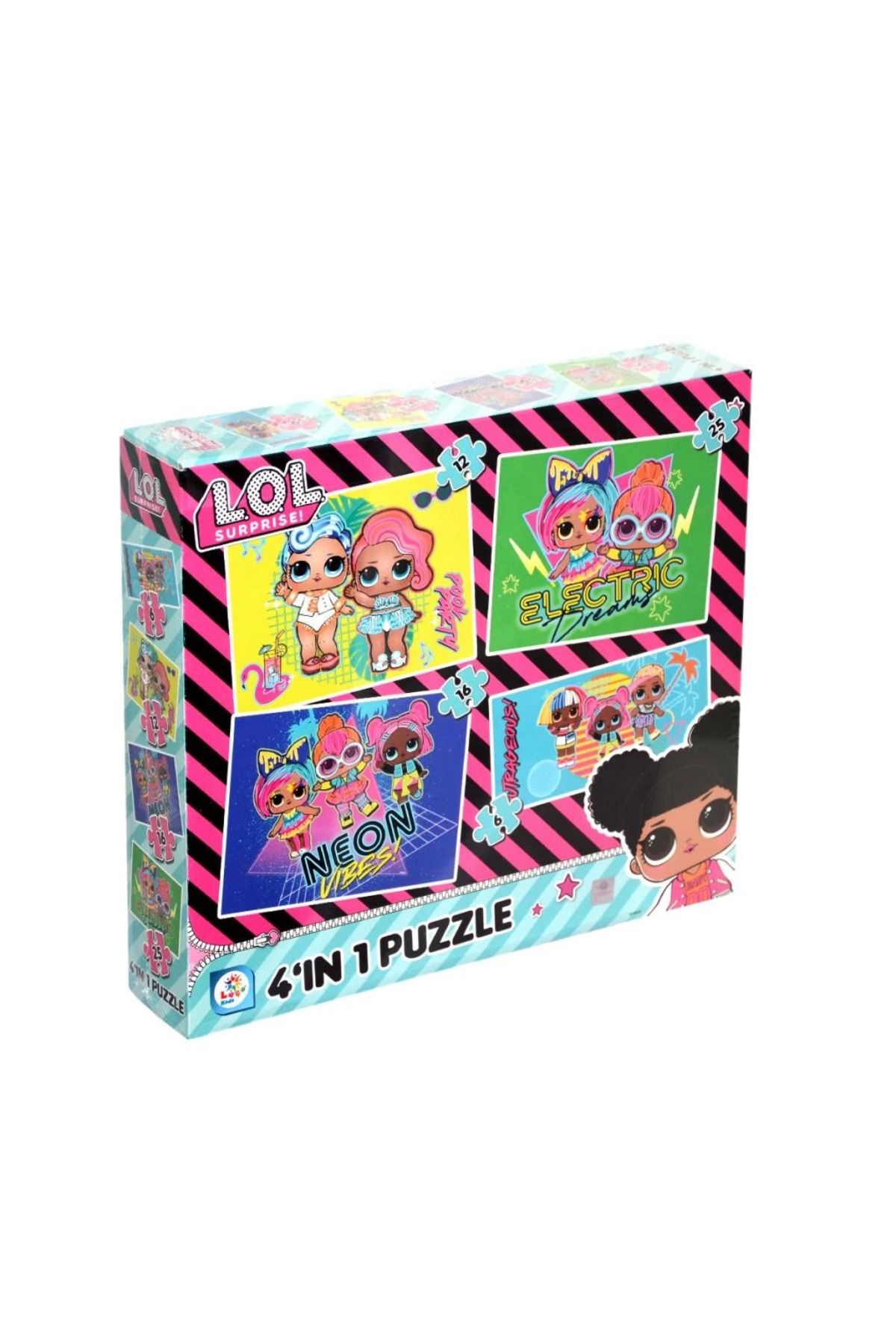 DEPOT LOL7627 Laço Kids L.O.L. 4'ü1 Kutuda Puzzle / 6+12+16+25 Parça Puzzle