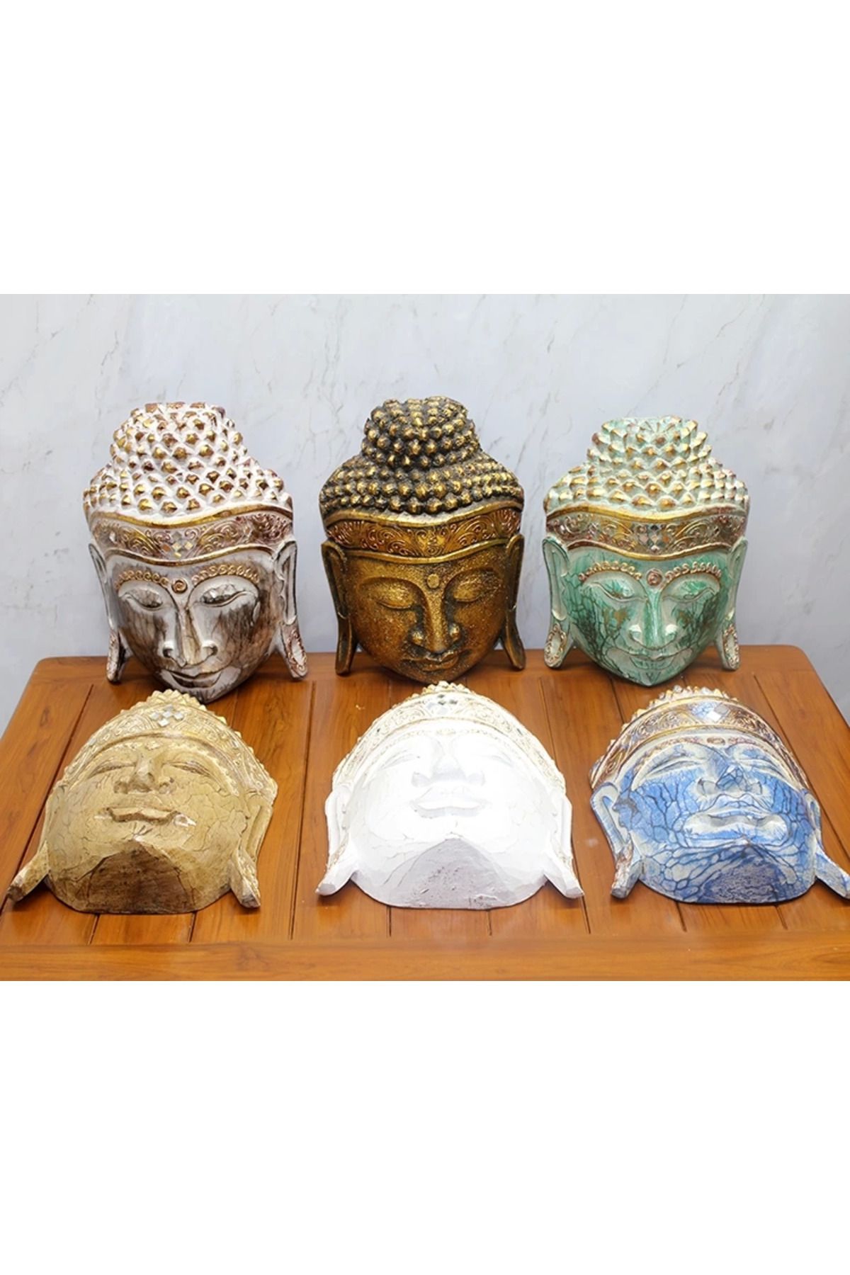 Butik Ahşap Buda Maske 30 Cm Galıleo-22
