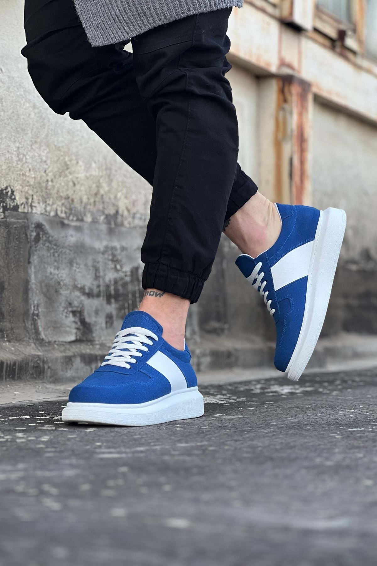 Wagoon-Wg011 Blue Suede Men's Casual Shoes 2