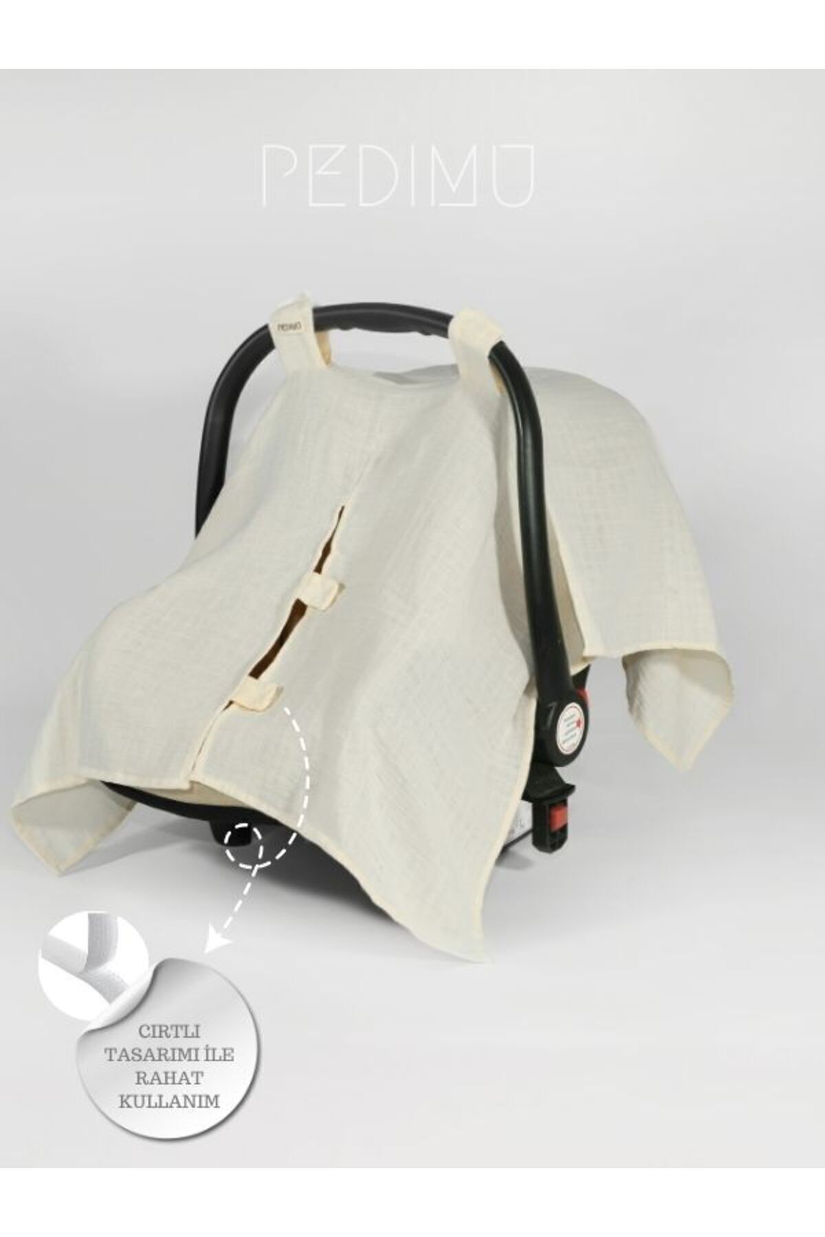 Pedimu Soft Renk Cırtlı Müslin Puset Örtüsü %100 Cotton fotoğrafı 2 (önizleme)