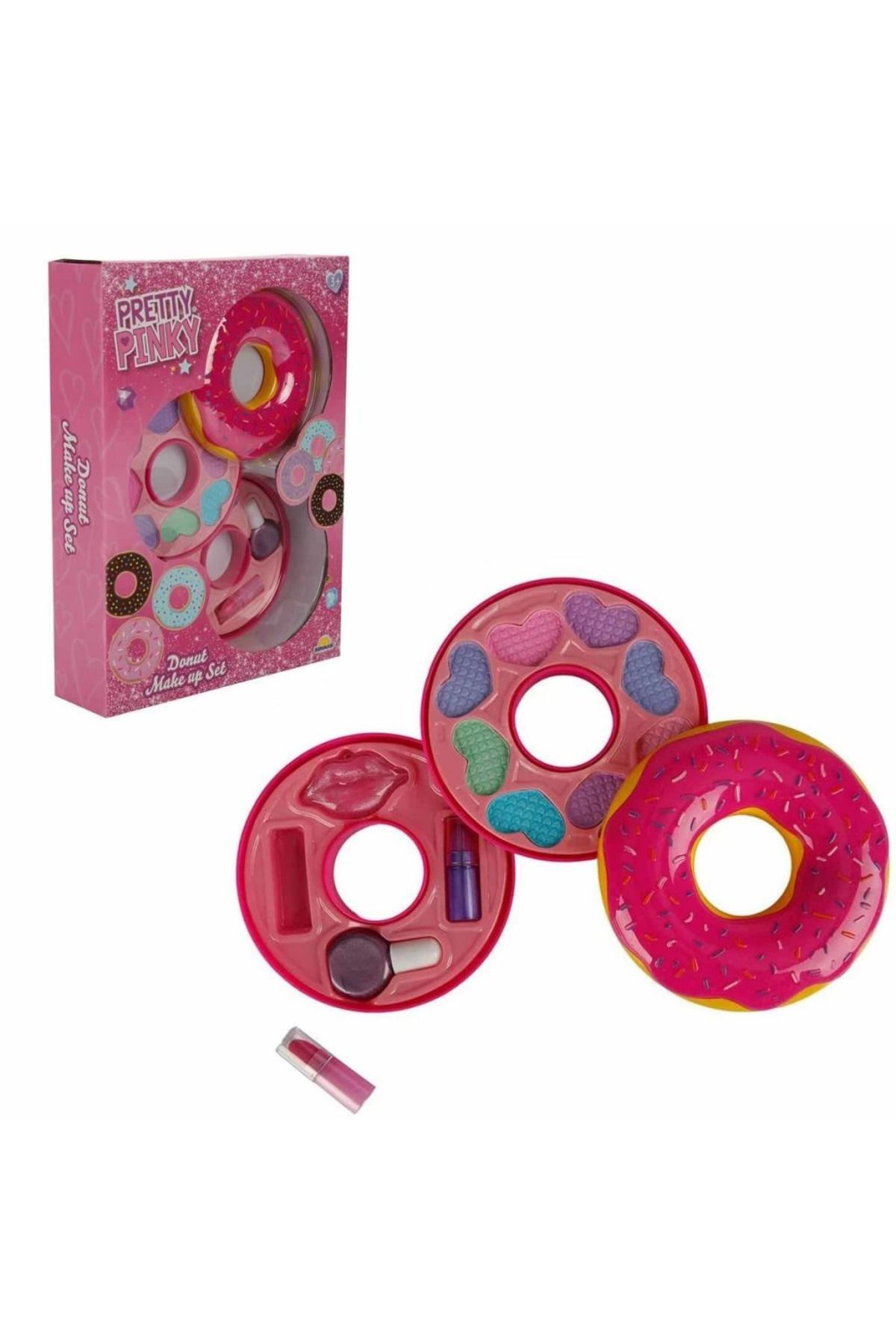 DEPOT NessiWorld 2596 Donut Şekilli 2 Katlı Makyaj Güzellik Seti -Sunman