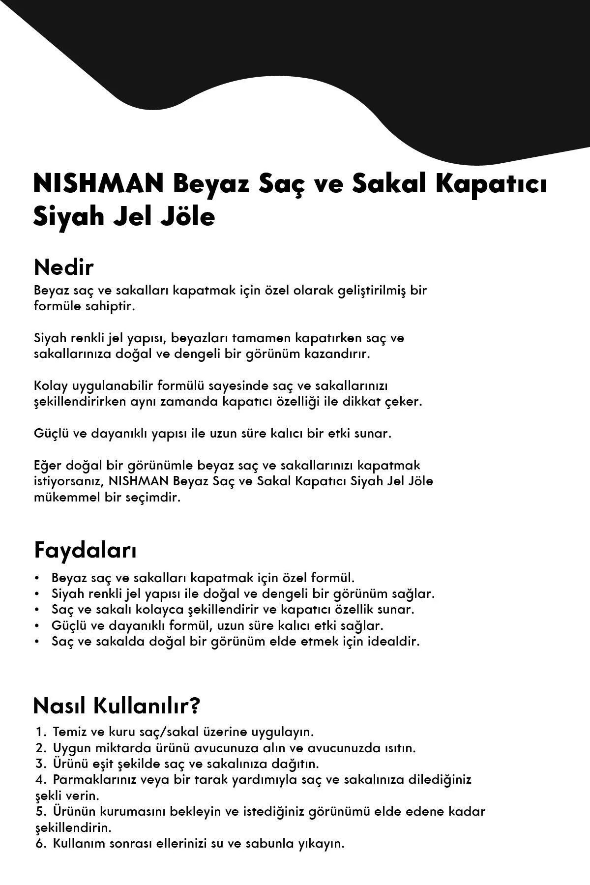 Doğal Beyaz Saç Sakal Kapatıcı - Orta Sert Saç Şekillendirici Jöle 300 ml — NGSJBG — تصویر 5 از 5