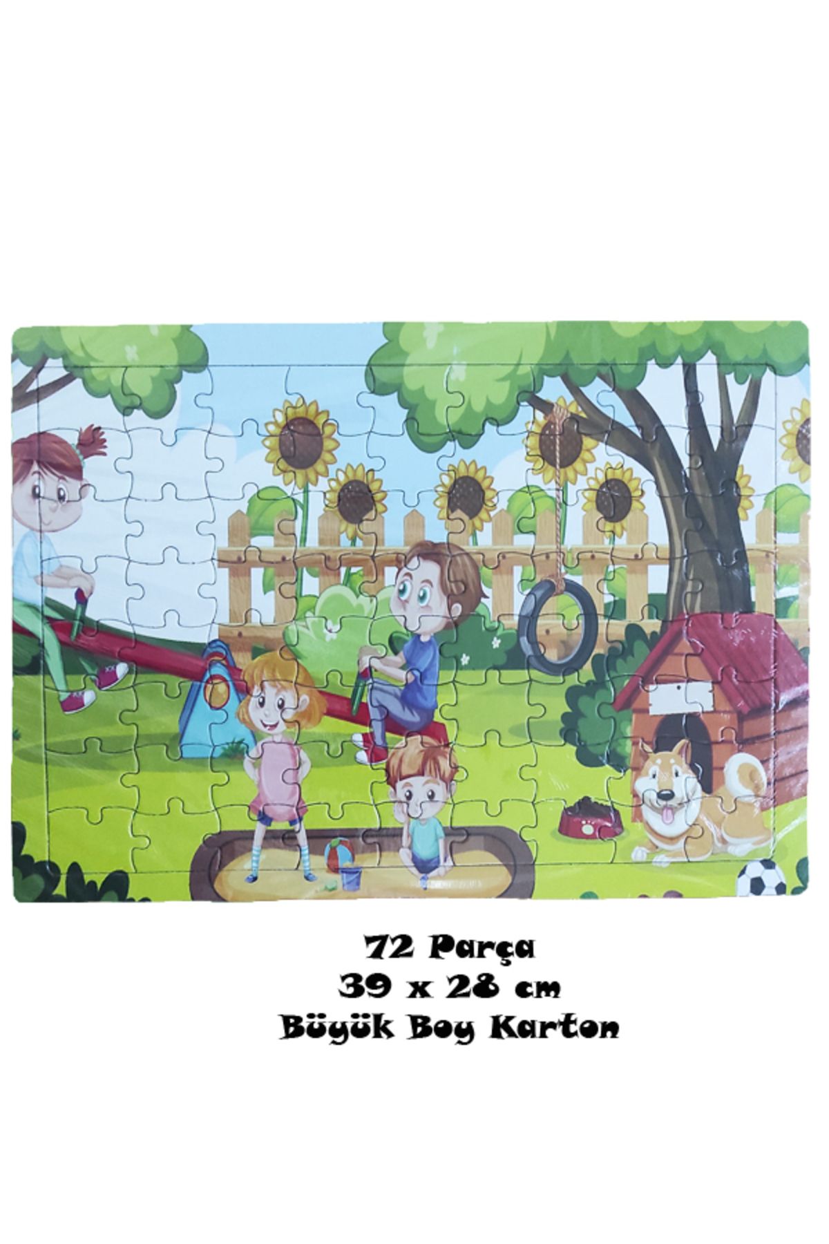 dudu kids Büyük Boy 72 Parça Karton Yapboz Puzzle 7 Yaş+ 39x27cm - Çocuk Parkı -3