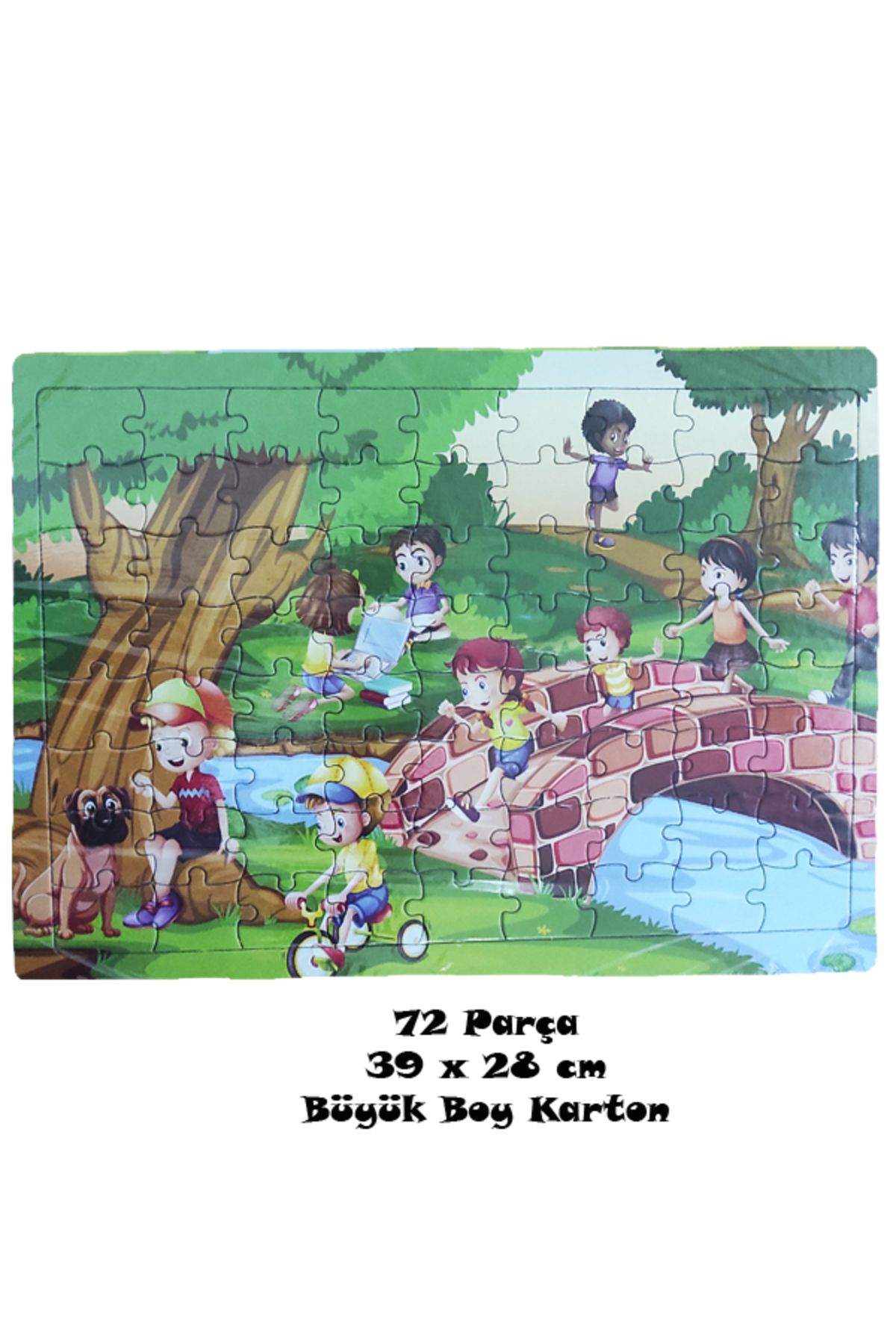 dudu kids Büyük Boy 72 Parça Karton Yapboz Puzzle 7 Yaş+ 39x27cm - Köprü -4