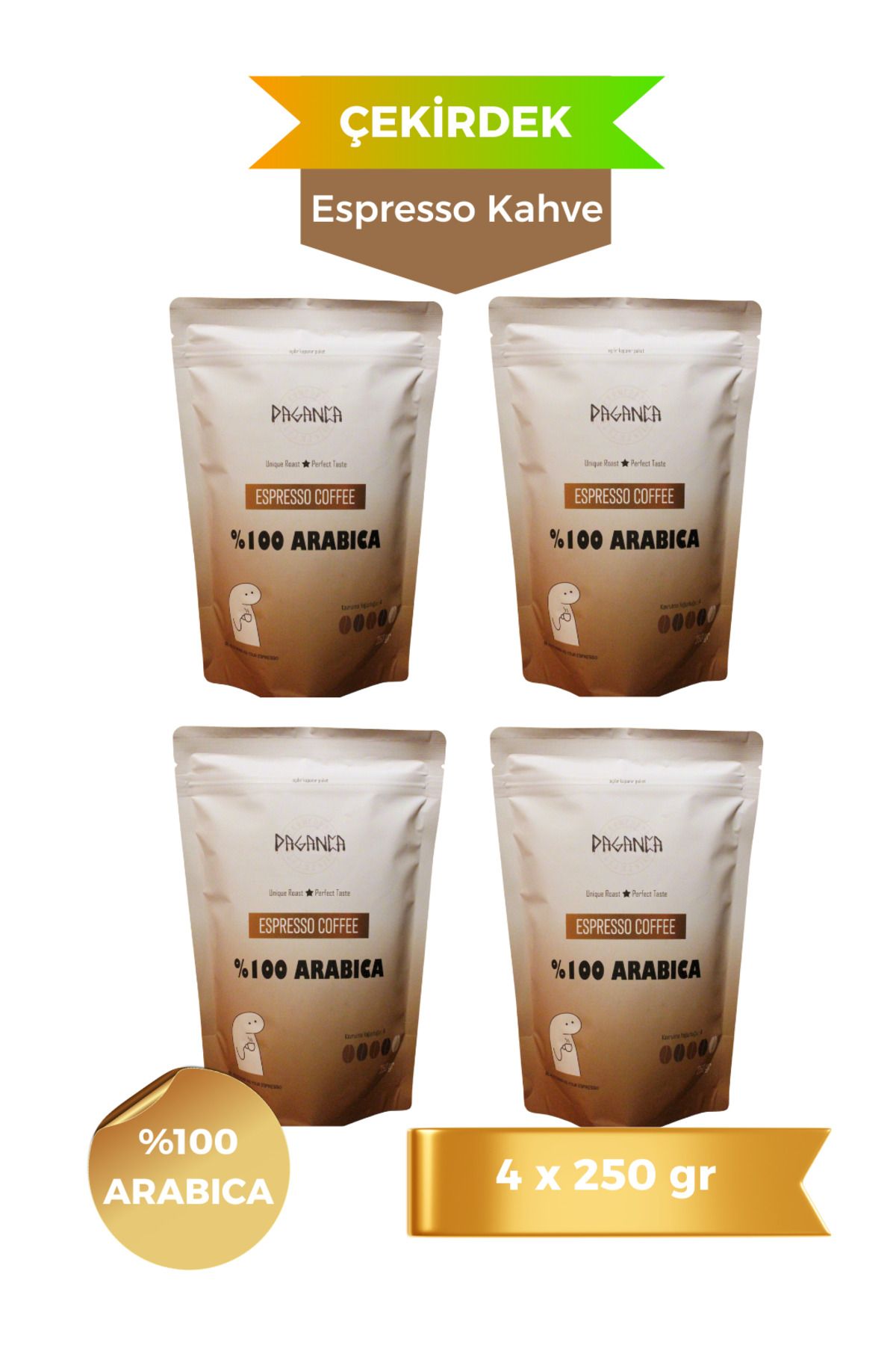 Paganca Espresso %100 Arabica 4x 250gr Çekirdek Kahve