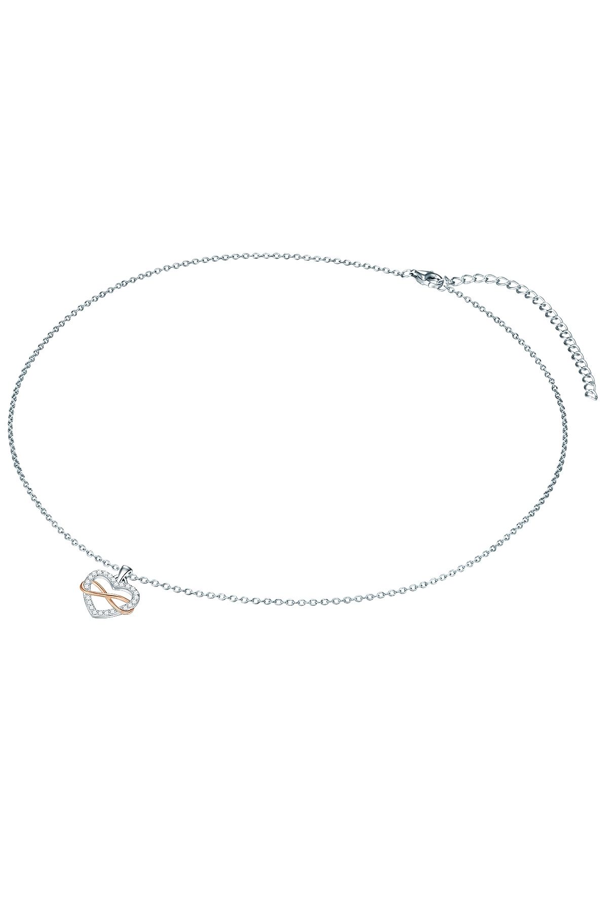 Lulu & Jane-Silberhalskette Kette Mit Anhänger Sterling Silber Bi-color Zirkonia Weiß 3