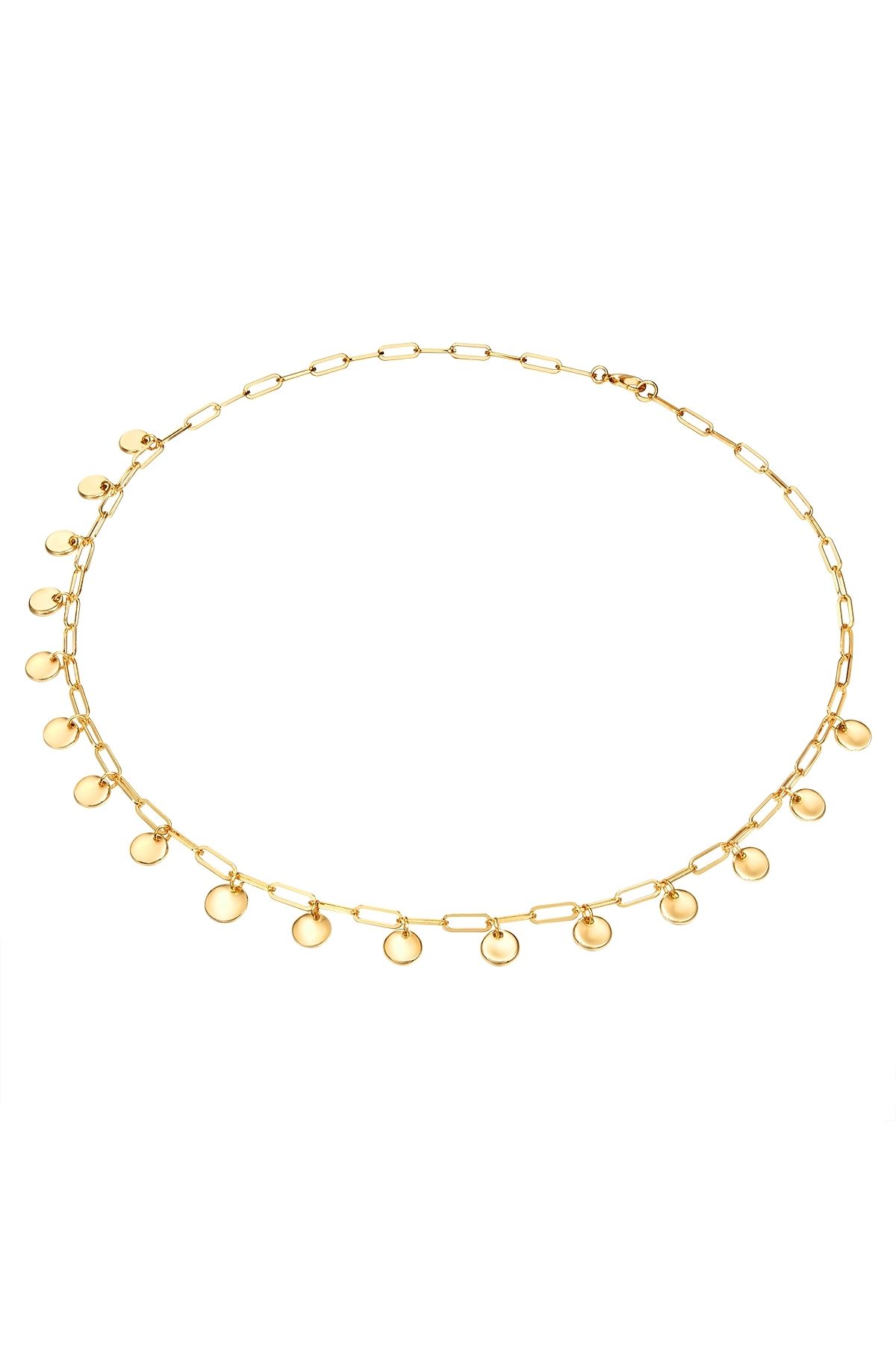 Lulu & Jane-Modeschmuckhalskette Kette Mit Anhänger Gelbgold 3
