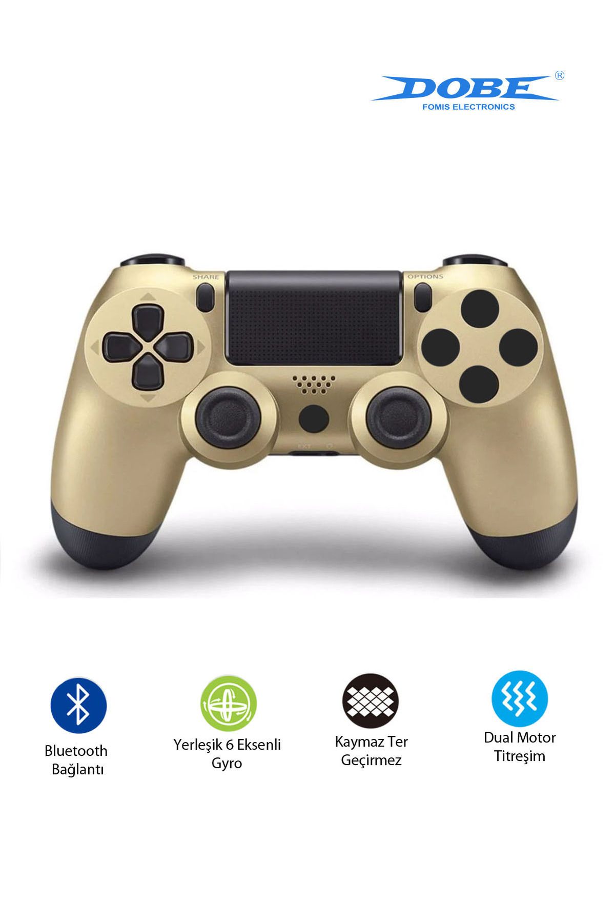 Dobe PS4-PC-Android BOX-Android-IOS Telefon Tablet Uyumlu Titreşimli Bluetooth Oyun Kolu