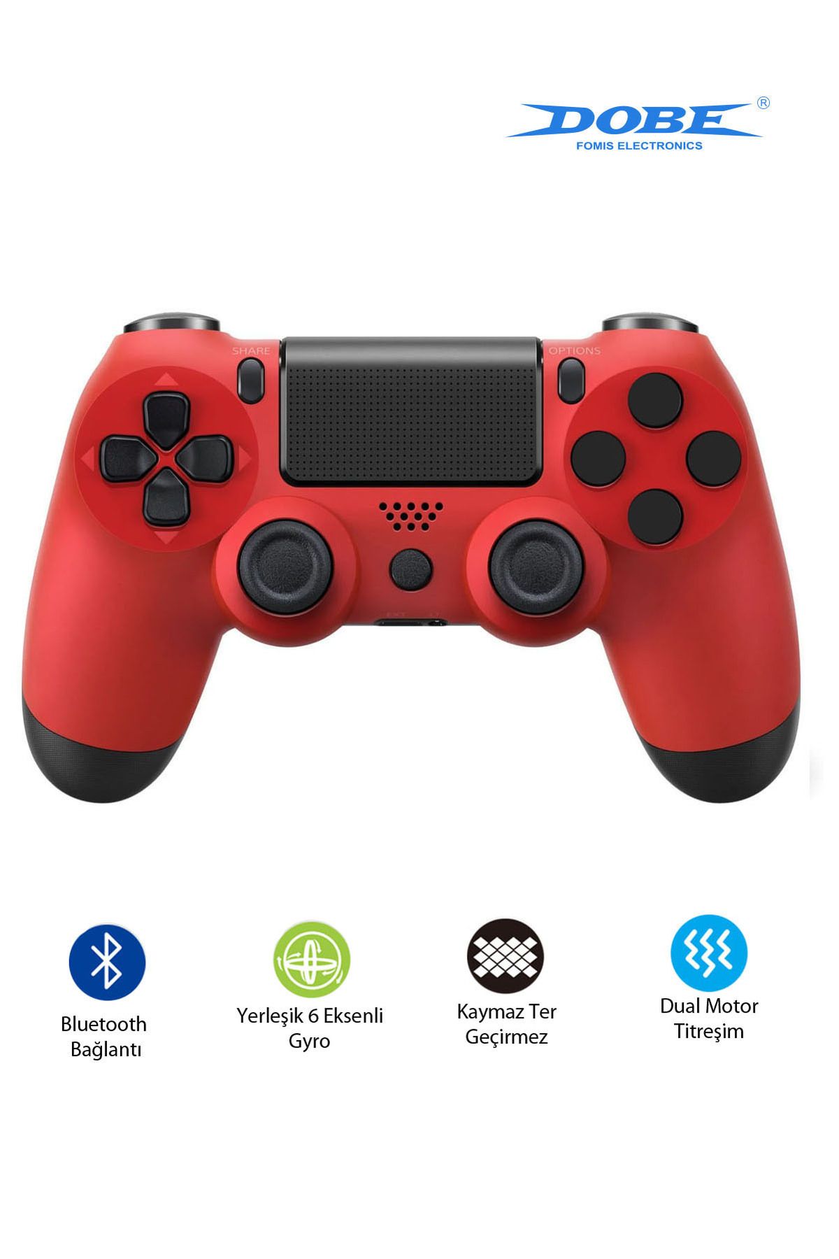 Dobe PS4-PC-Android BOX-Android-IOS Telefon Tablet Uyumlu Titreşimli Bluetooth Oyun Kolu