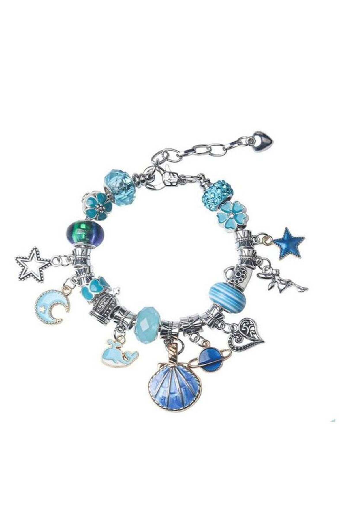 Yelajoy-Crystal Bracelet Making Set, Colorful Rich, Cute and exquisite, Suitable for kids 3+ years, Blue 6