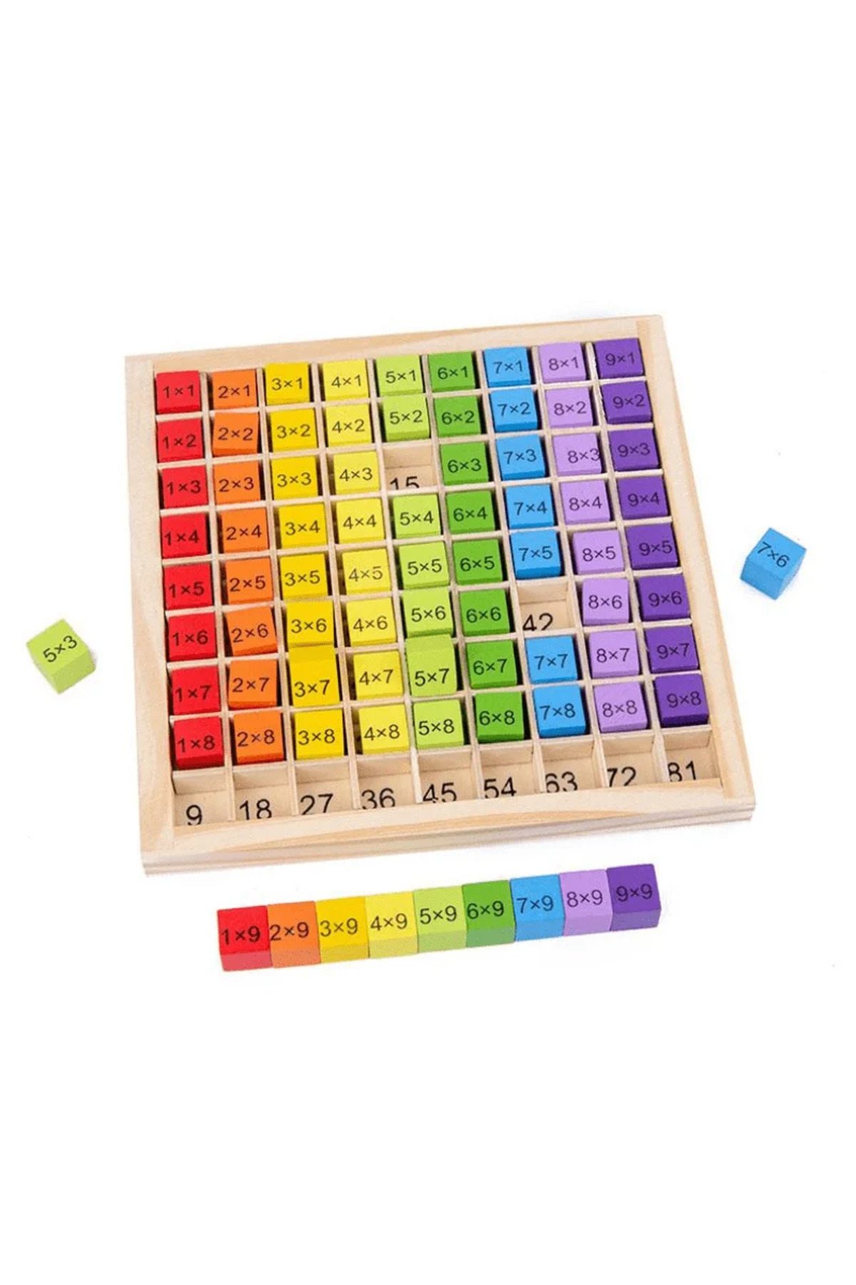 اسباب‌بازی‌های چوبی آموزشی مونته سوری رنگارنگ ریاضی برای کودکان، اسباب‌بازی‌های نوزاد و کودک، جدول ضرب ۹۹