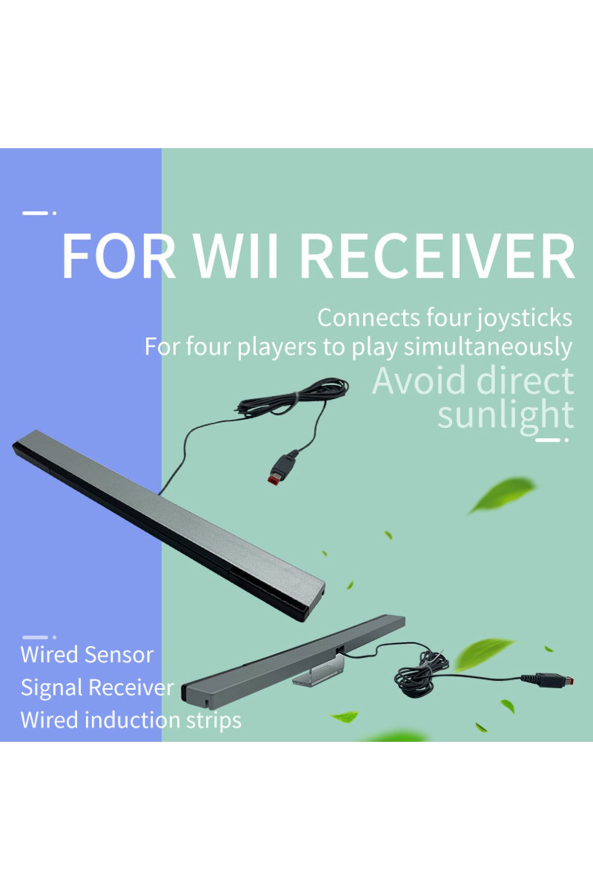 ALLOYSEED-Sensor Bar USB for Nintendo Wii/Wii U Console Replacement Infrared TV Ray Wired Remote Sensor Bar... 3