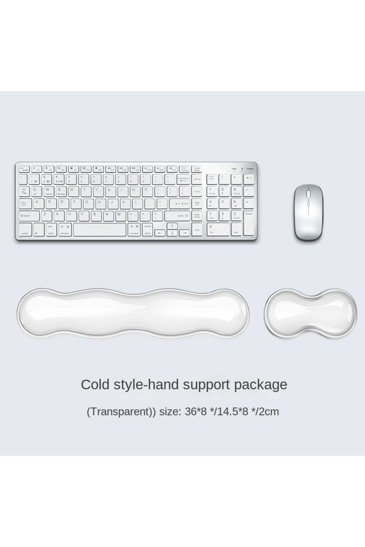 Choice-Touming-taoz Mouse Pad With Wrist Rest, Keyboard Rest, Anti Slip Silicone Transparent Desktop Office 1