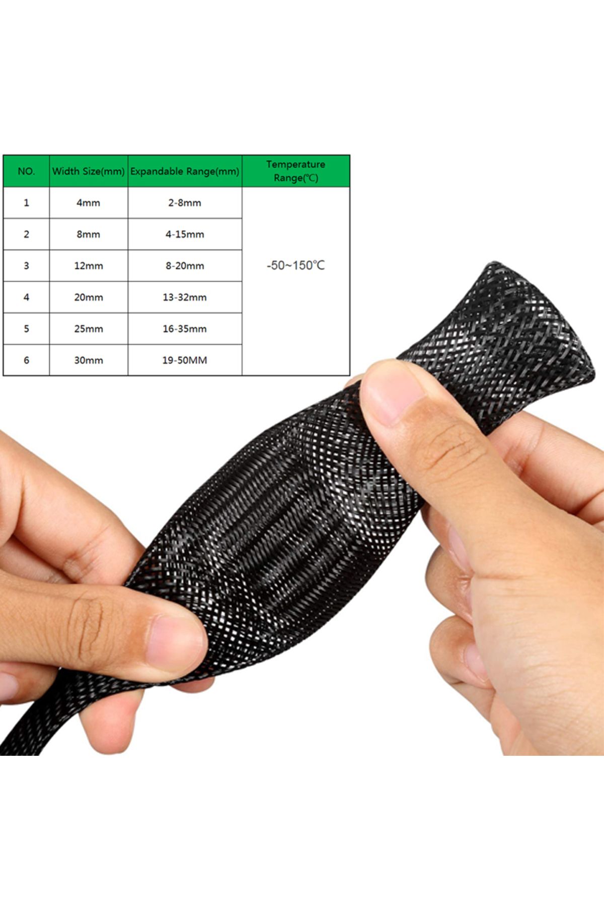 Choice-8mm 10m 10m Black Insulated Braid Sleeving 4 - 30mm Tight Pet Wire Cable Gland Protection Cable Slee 2