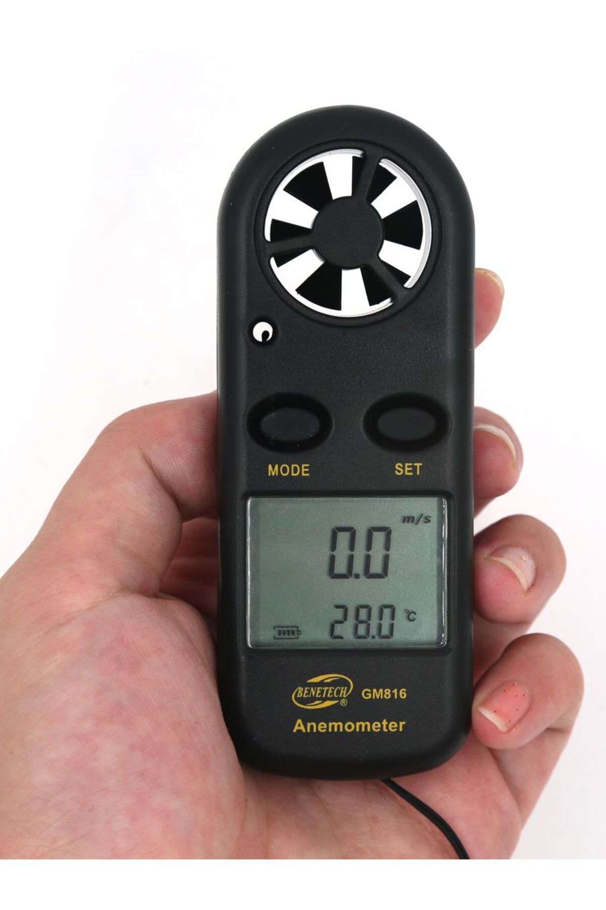 JUANJUAN-1pc Digital Anemometer 0-30m/s Wind Speed Meter Mini Air Velocity Airflow -10°c ~ 45°c Temperature T 8