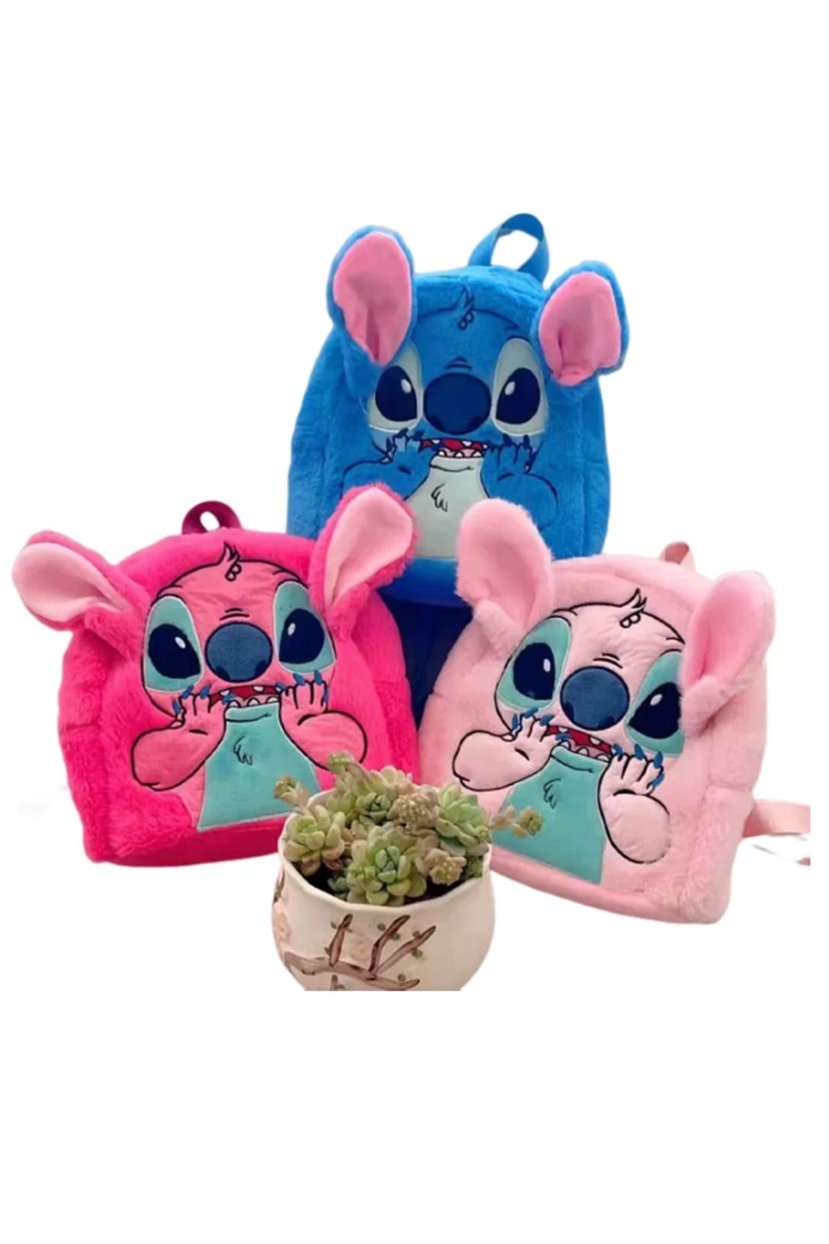 Choice-Disney Stitch Plush New Cartoon Backpack Fashion 3d Mini Women's Backpack Large Capacity Cute Chi... 5