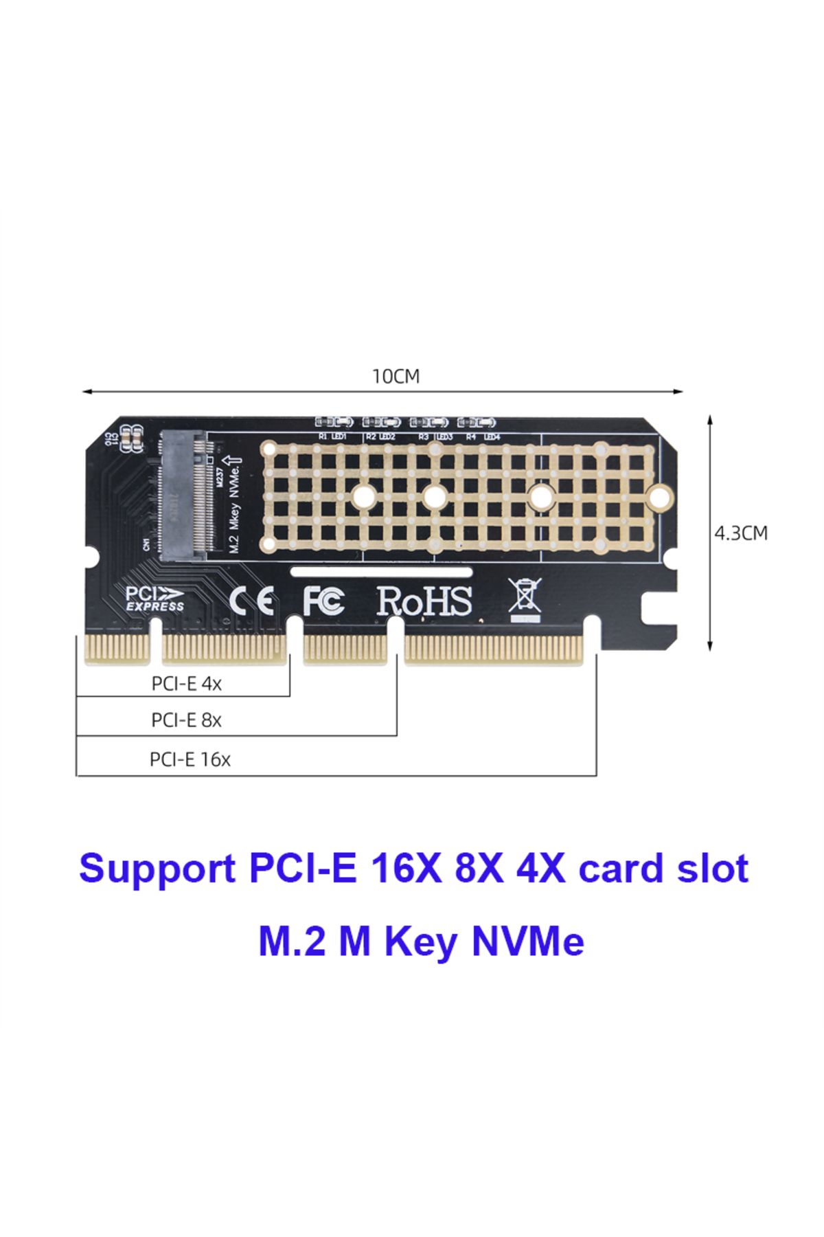 Choice-B Pcie X4 X8 X16 M.2 Nvme M-key To Pcie 3.0 Ssd Adapter Card Pcie X4 X8 X16 For Desktop Pc Pci-e gr 1